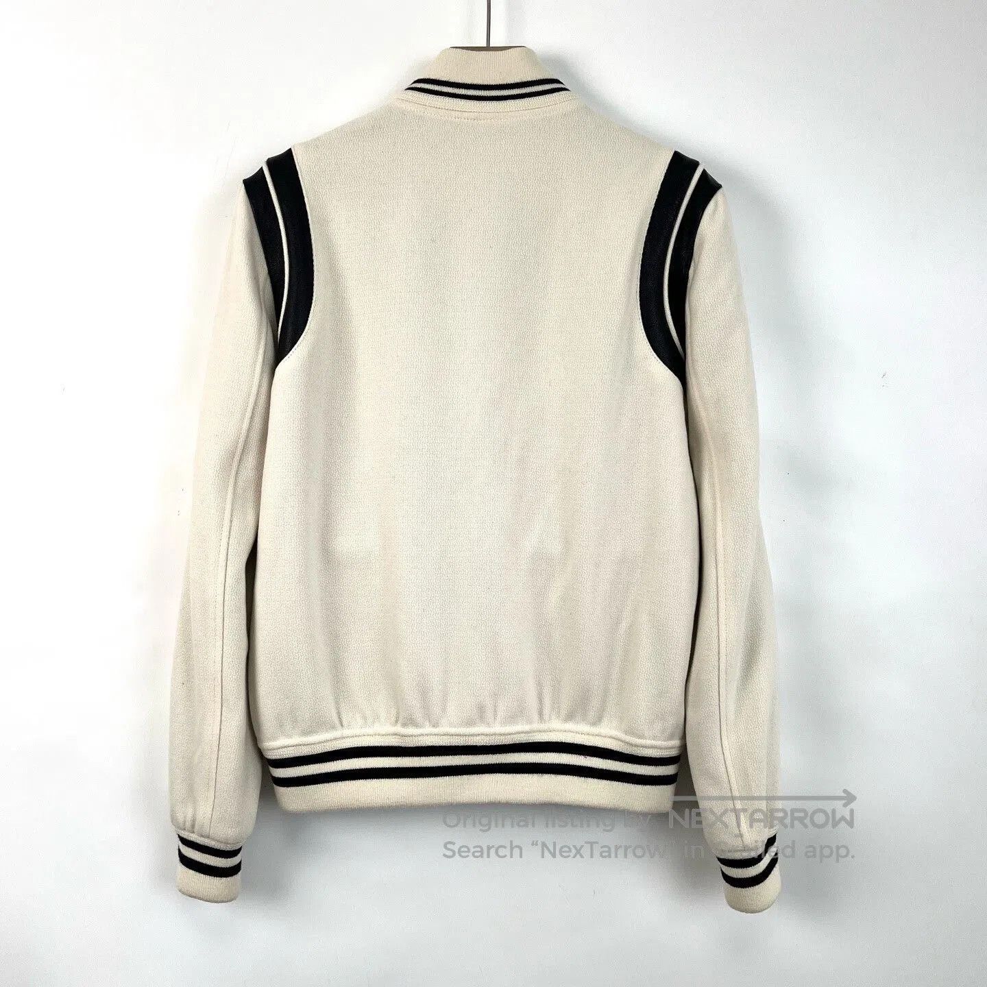 Yves Saint Laurent Saint Laurent Cream Striped Baseball Jacket. Size US M / EU 48-50 / 2 - 2 Thumbnail