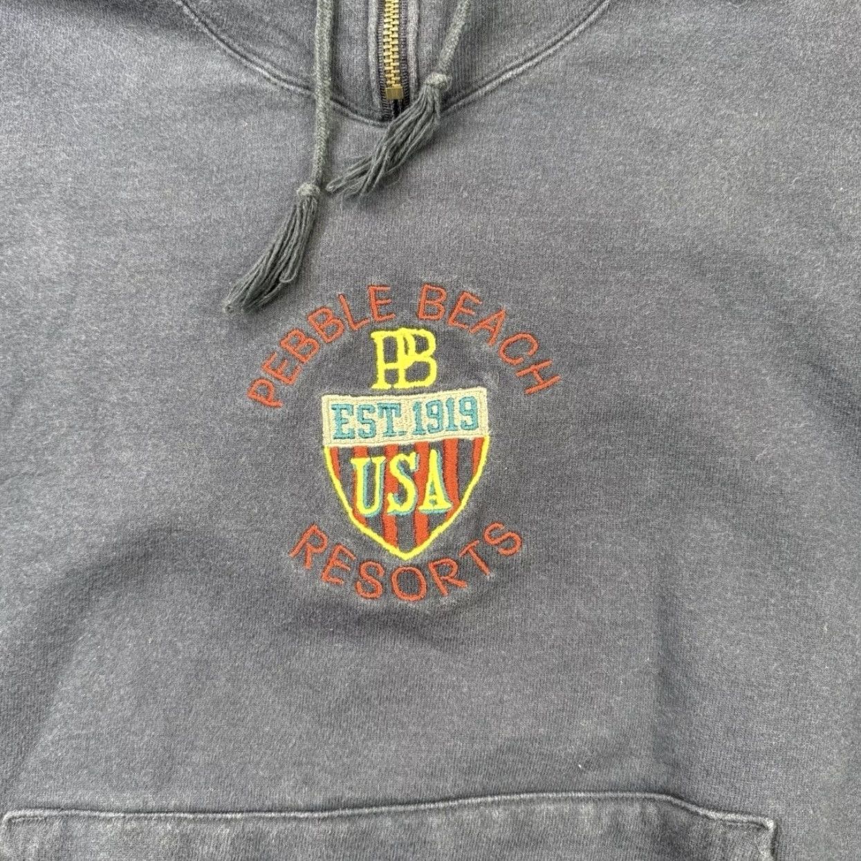 Champion VINTAGE Champion Pebble Beach Resorts Hoodie Mens Large Pullover USA 90s Size US L / EU 52-54 / 3 - 2 Thumbnail