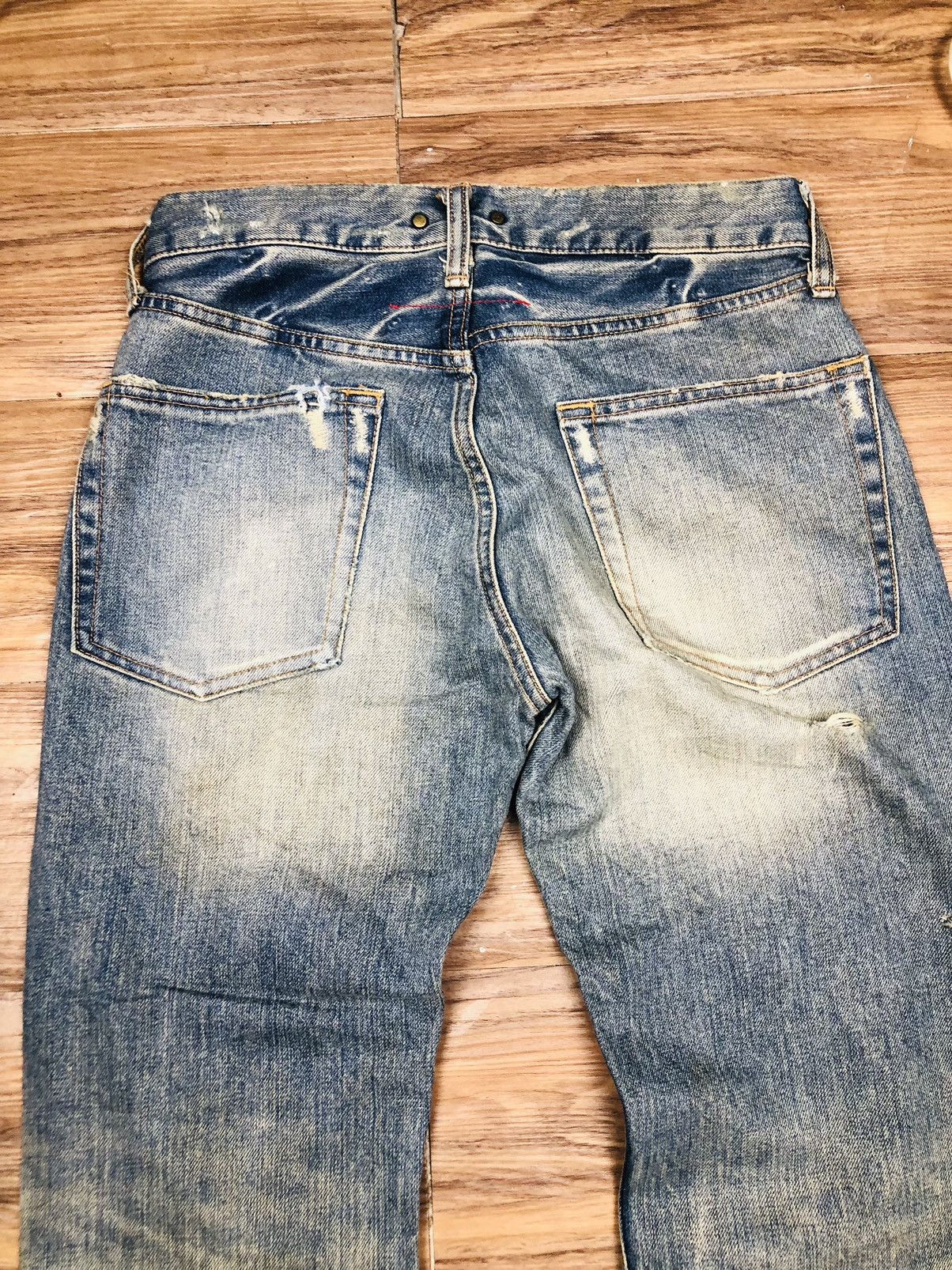 Japanese Brand Haricot Rouge Distressed Jeans (33) Size US 27 - 13 Thumbnail