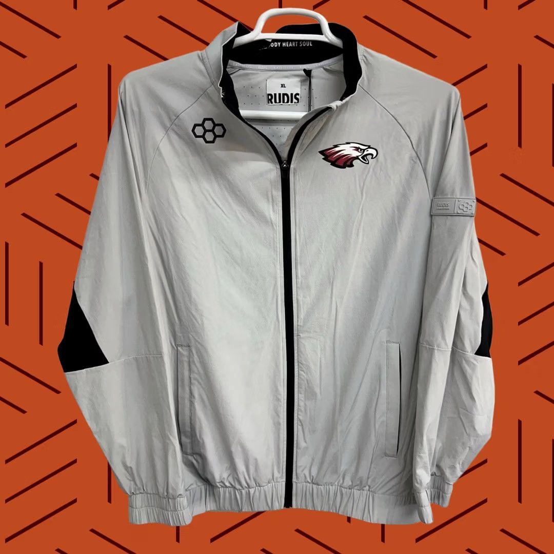 Vintage RUDIS Uniform Jacket Full Zip Performance SCHOOL LOGOS Men's XL Gray Size US XL / EU 56 / 4 - 1 Thumbnail