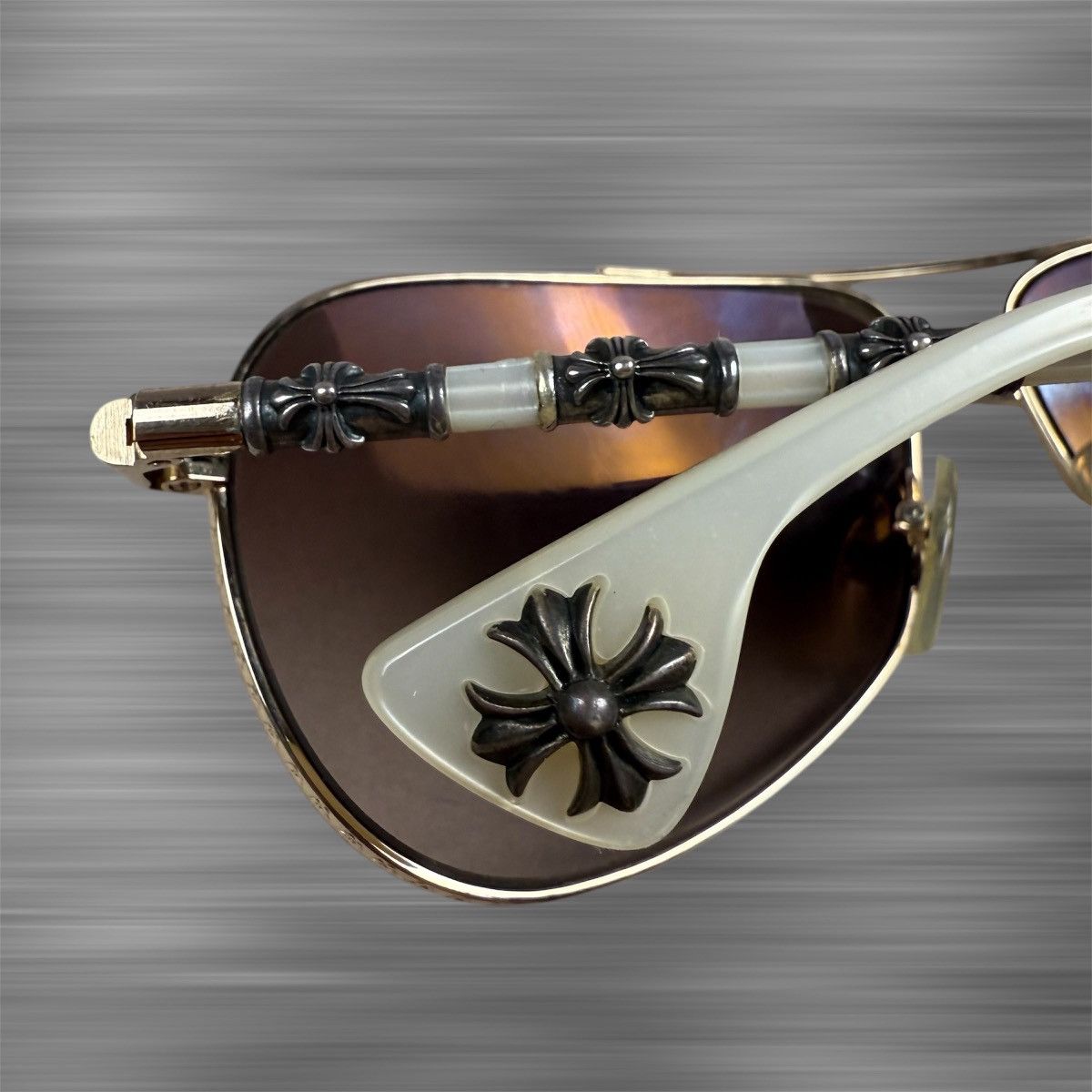Chrome Hearts Chrome Hearts ‘Beast BBC’ White Gold/.925 Silver Sunglasses Size ONE SIZE - 4 Thumbnail