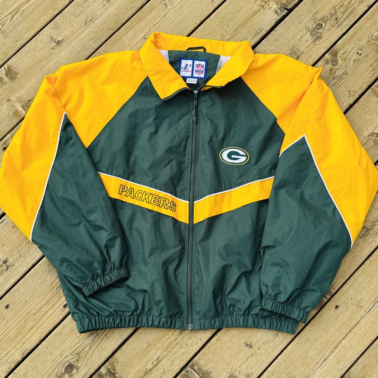 Logo Athletic Vintage 90s Green Bay Packers Logo Athletic Windbreaker Size US XL / EU 56 / 4 - 1 Thumbnail