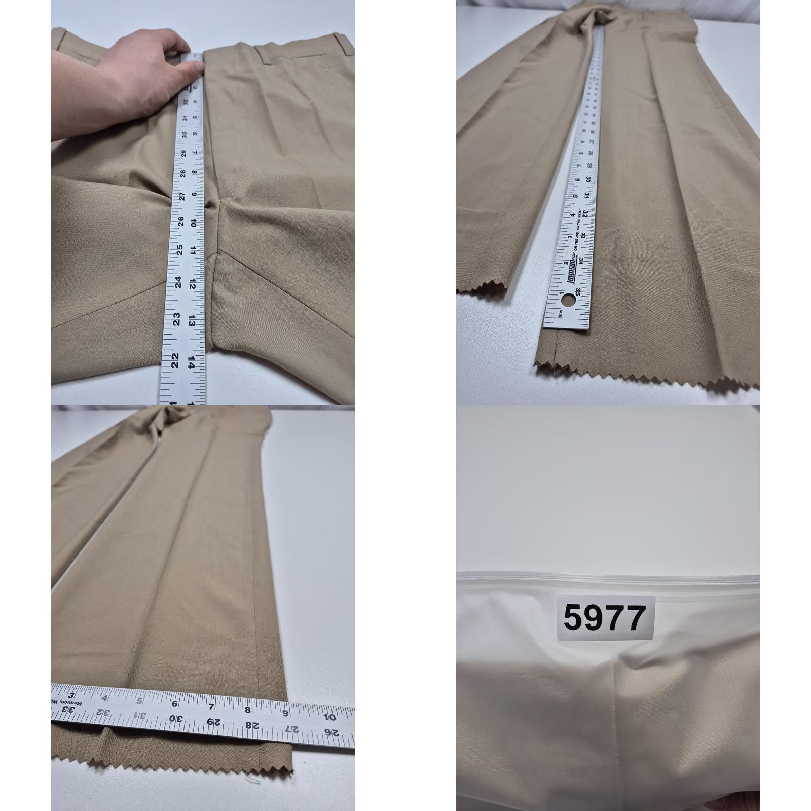 Vintage VTG Major Slacks Dress Pants Mens 32x36 Beige Wool Blend Unhemmed Flat Front Pants Mens Beige 32 Inseam 36 Front Pockets Slac... Size US 32 / EU 48 - 8 Thumbnail