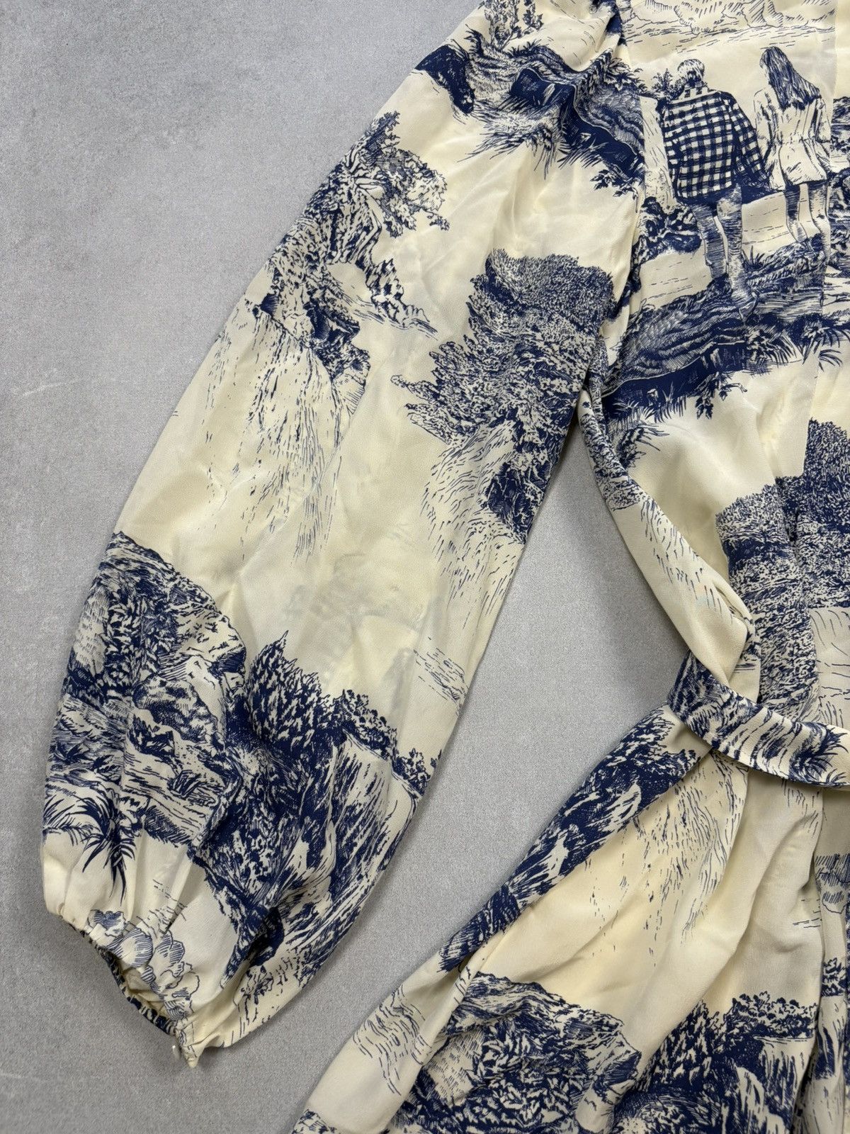 Chloe Arhival Chloé White & Blue Silk Toile Print Dress France 40 Size M / US 6-8 / IT 42-44 - 5 Thumbnail