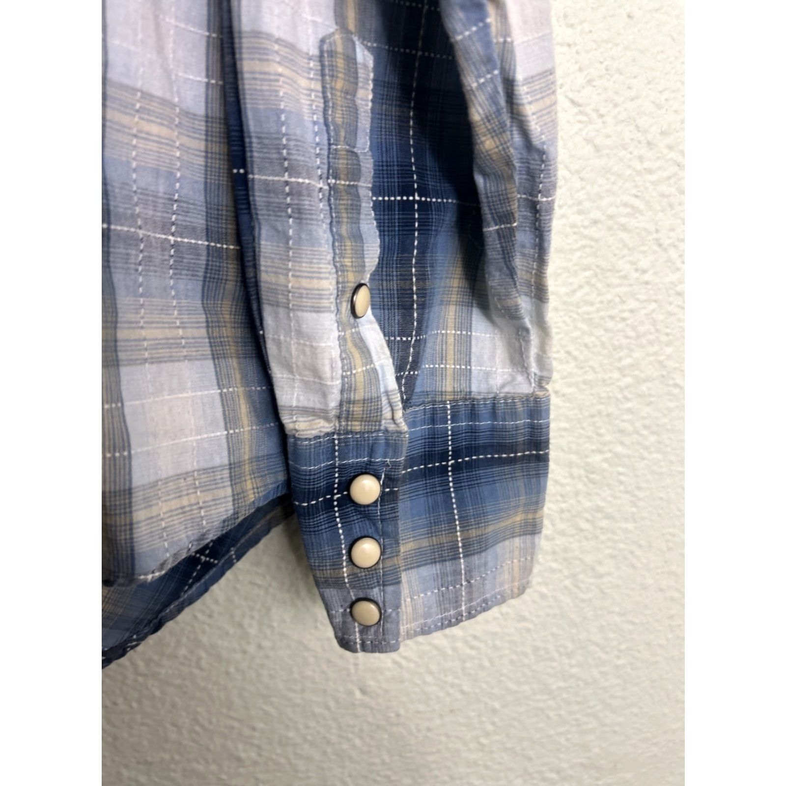 Roper VINTAGE Roper Shirt Plaid Blue Long Sleeve XL Mens Cotton Pearl Snap Button-Up Size US XL / EU 56 / 4 - 7 Thumbnail
