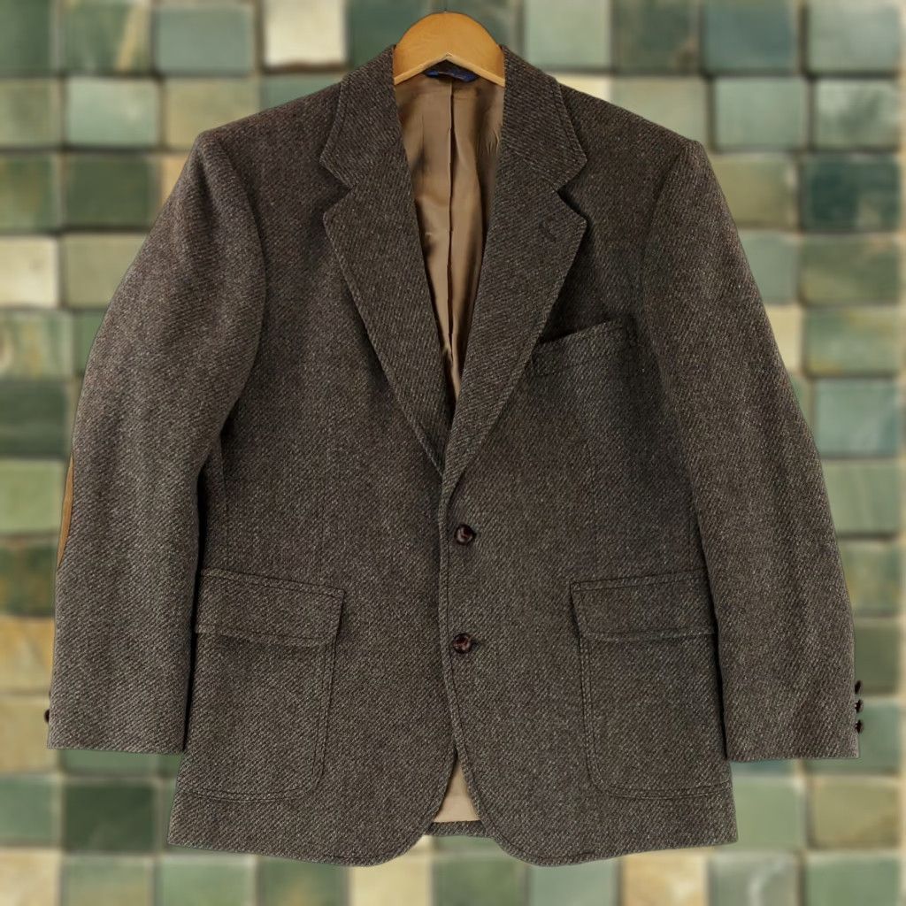 Pendleton VINTAGE Pendleton Sport Coat Jacket Blazer Tweed Brown Elbows Made USA Mens 40 Mens Brown 40 Size 40R - 1 Thumbnail