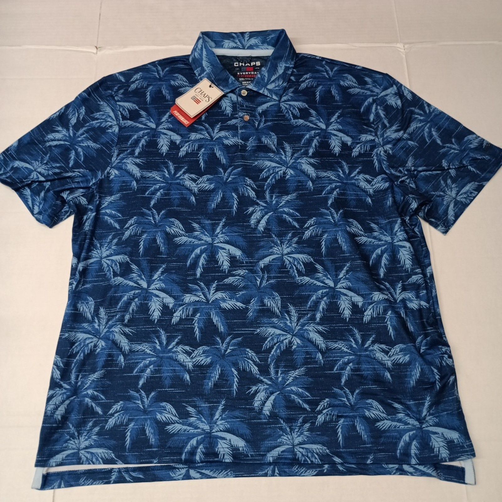 Chaps Chaps Polo Shirt Men's Size 2XL Marina Blue Moisture Wick Size US XXL / EU 58 / 5 - 1 Thumbnail