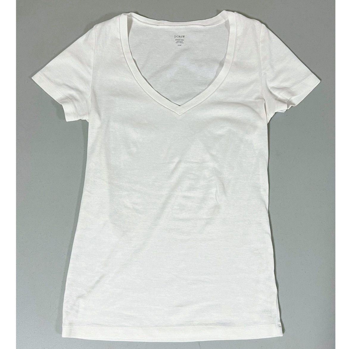 J.Crew J. Crew White V-Neck Short Sleeve Tee T-Shirt Top Size S 🤍 Size S / US 4 / IT 40 - 1 Thumbnail