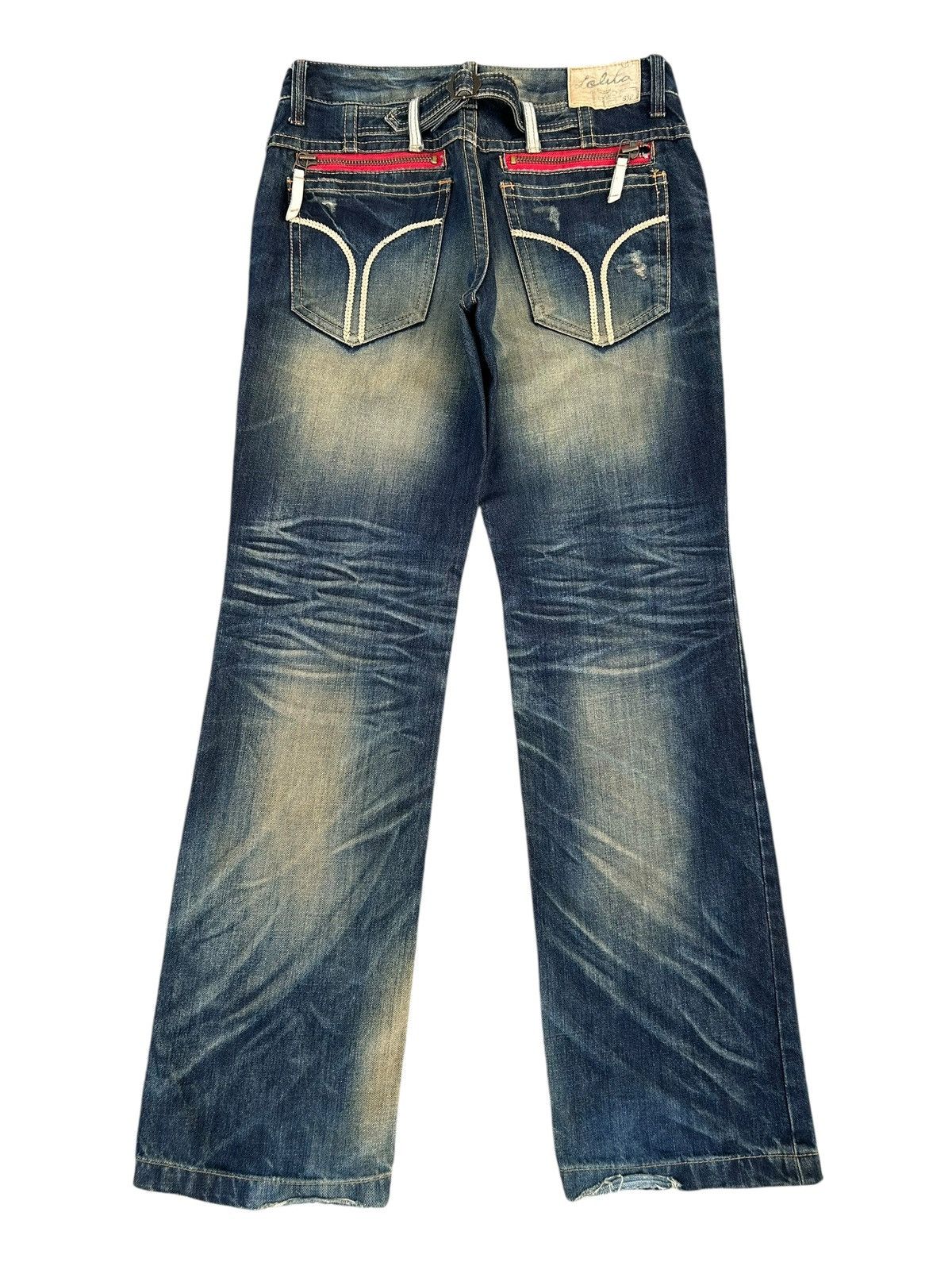 If Six Was Nine Lolita Buckle Back Japanese Brand Distressed Denim Jeans Size US 34 / EU 50 - 2 Thumbnail