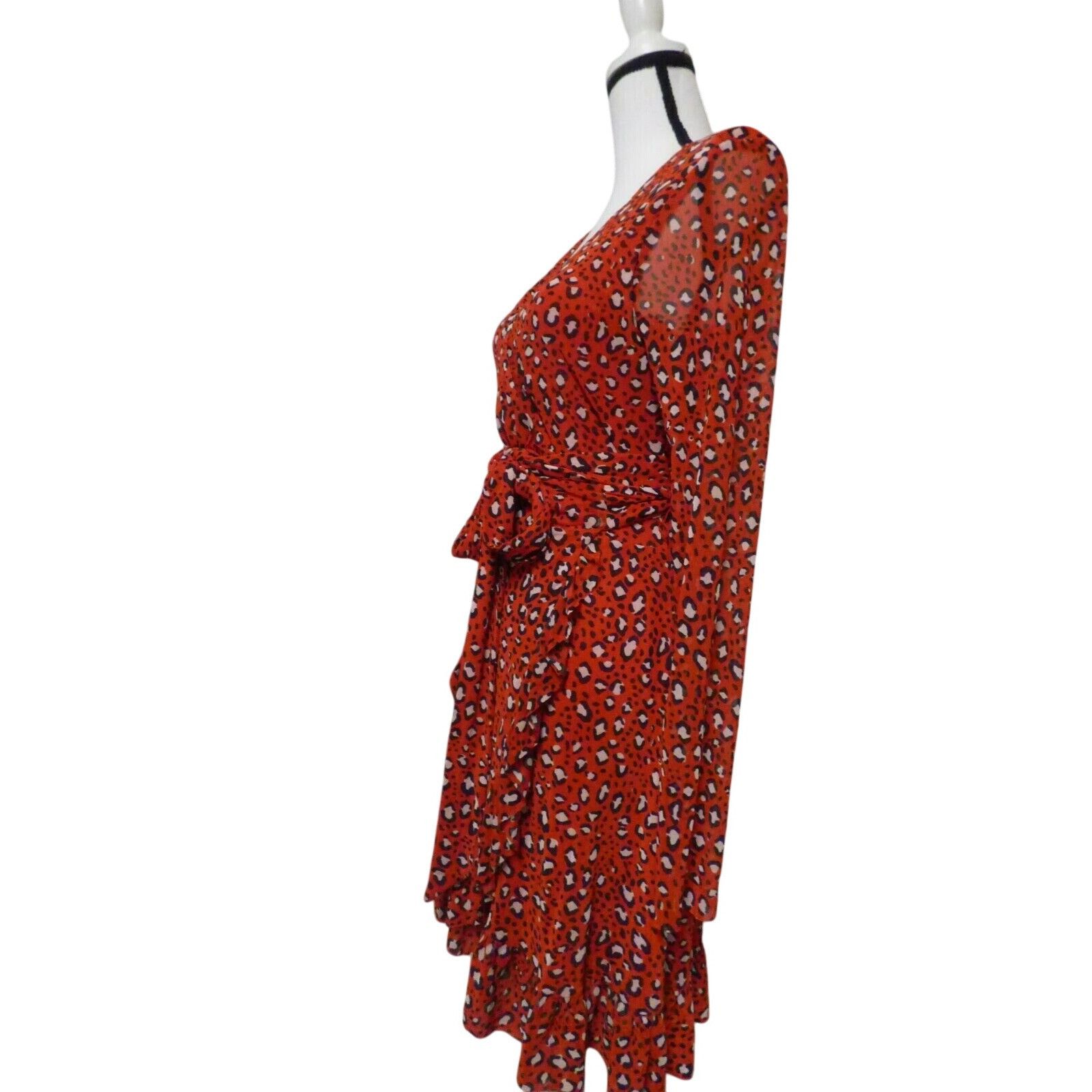 Sanctuary Sanctuary Emma Ruffled Wrap Dress, Red, Size M Size M / US 6-8 / IT 42-44 - 10 Thumbnail