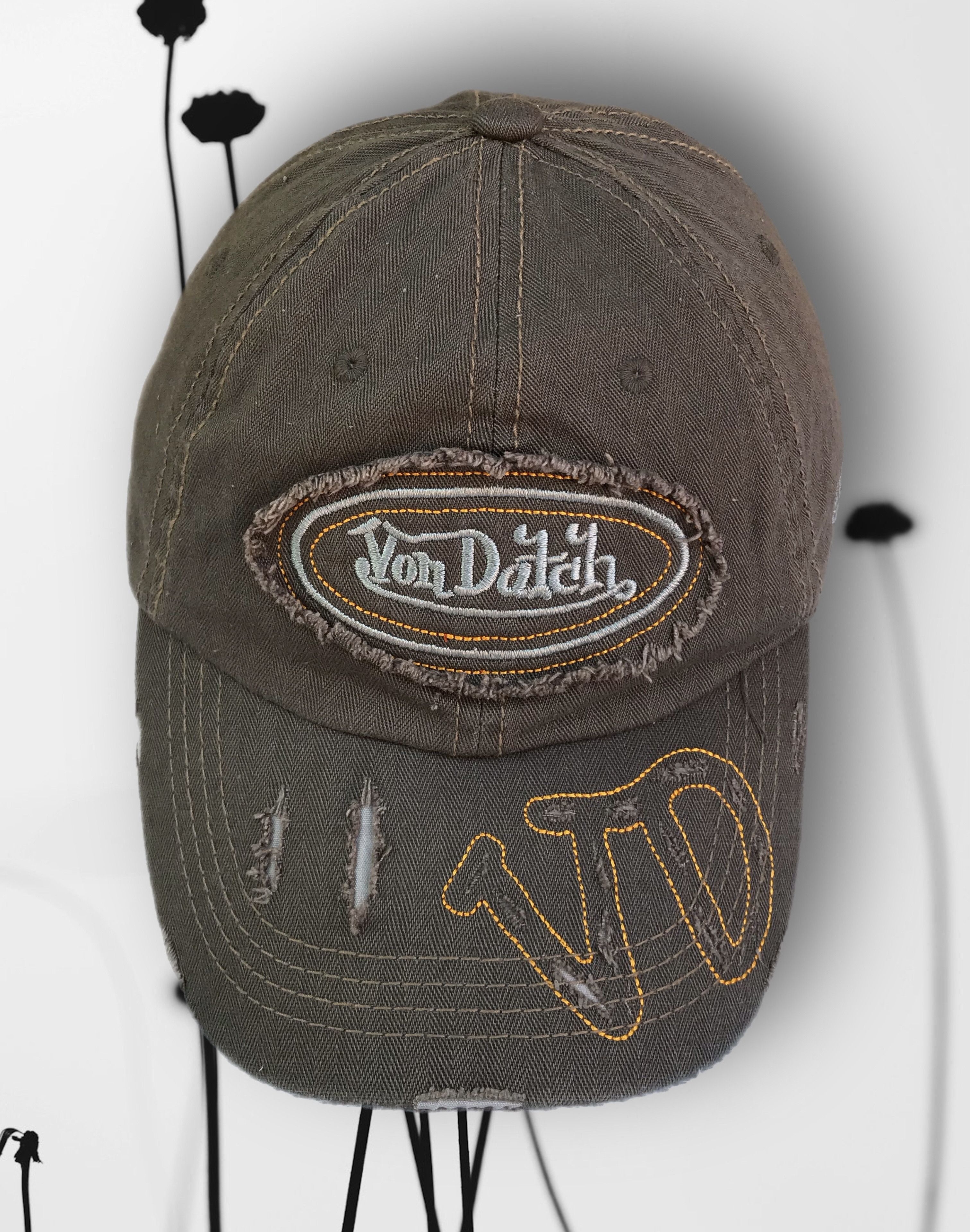 Von Dutch Von Dutch Cap Vintage With Torn Elements Big Logo Hat Y2K Size ONE SIZE - 1 Thumbnail