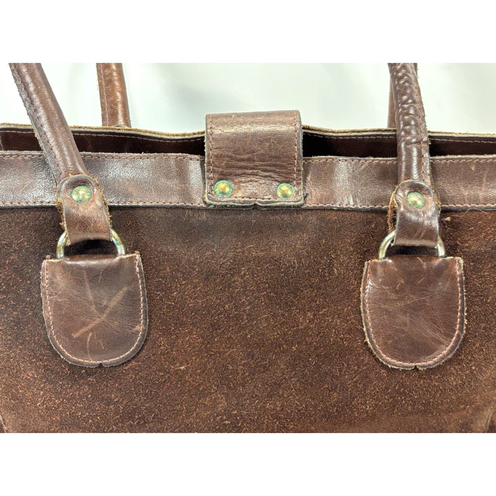 CHOCOOLATE VINTAGE Chocolate Brown Suede & Leather Shoulder Bag Purse 50s Swift Metal Zipper Purse Women Leather Bag Purse Brown Zipper 50s Mens? Size ONE SIZE - 7 Thumbnail