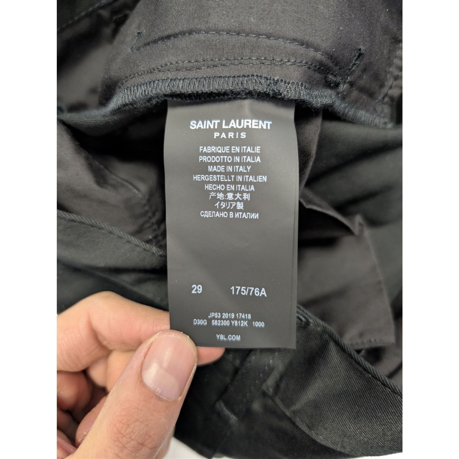 Saint Laurent Paris o1rshd1 Chinos Jeans in Black Raw Size US 29 - 18 Thumbnail