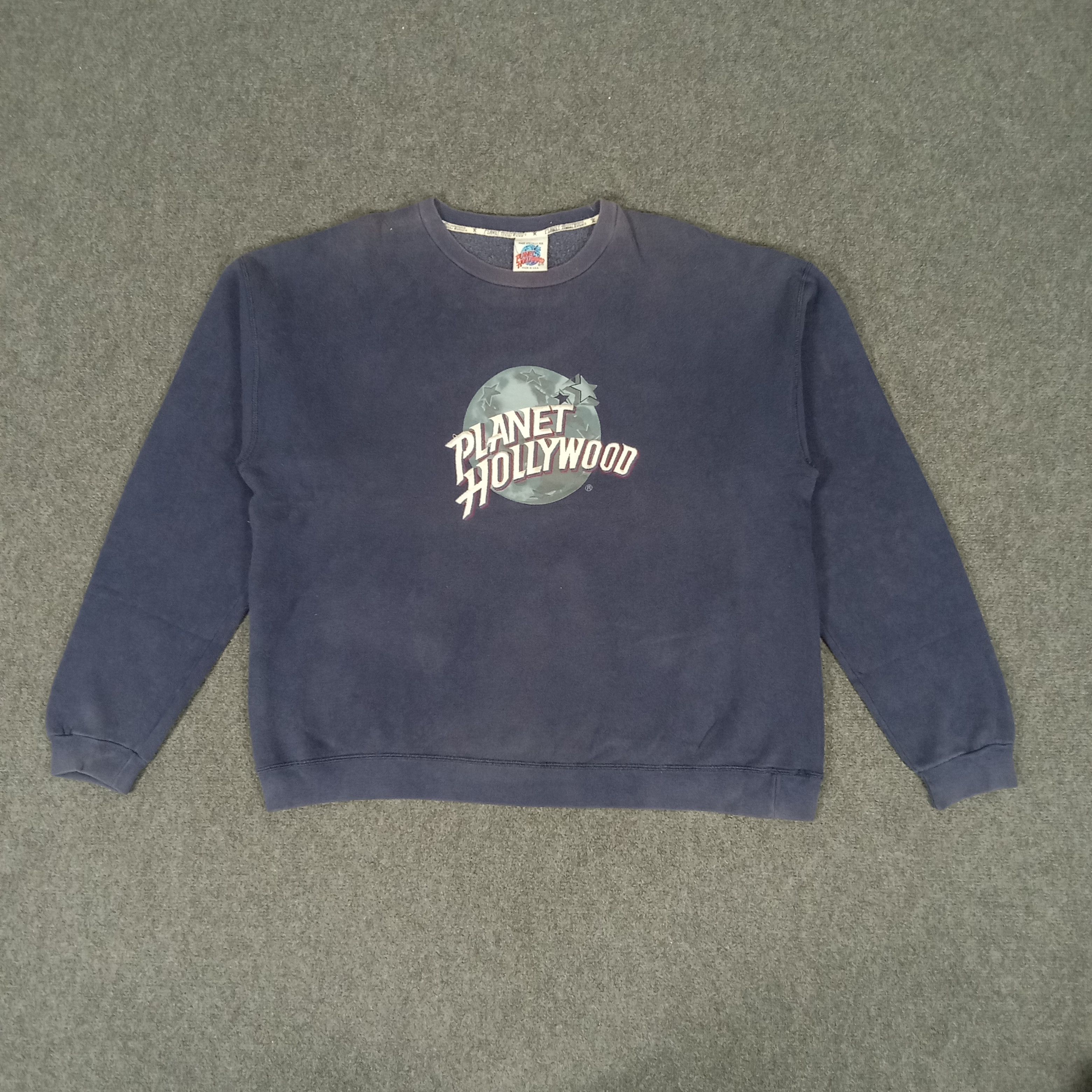 Planet Hollywood × Vintage Vintage 90s Planet Hollywood Rare Embroidery Logo Sweatshirt Size US XL / EU 56 / 4 - 1 Thumbnail