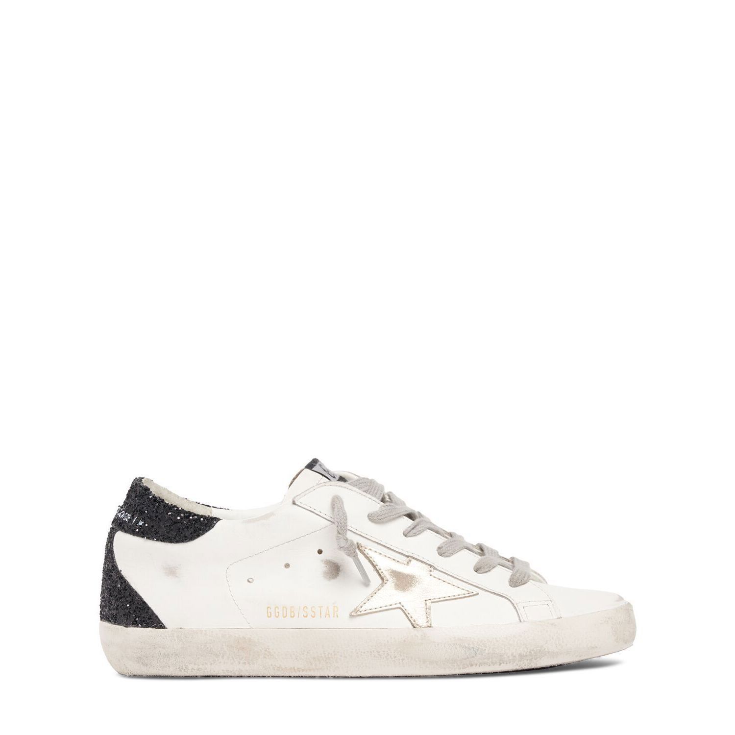 GOLDEN GOOSE Super-Star Women's White/Platinum Glittered Low