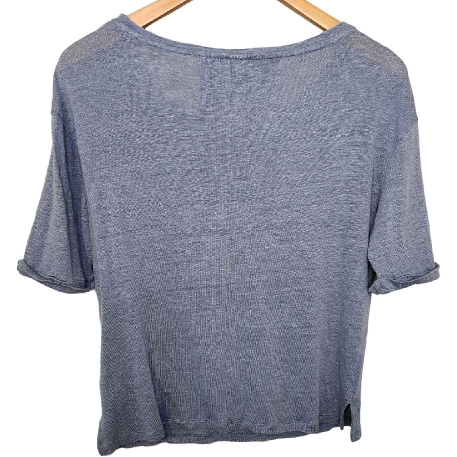 Anthropologie Anthropologie Akemi + Kin Linen Velvet Patchwork Tee XS Size XS / US 0-2 / IT 36-38 - 6 Thumbnail