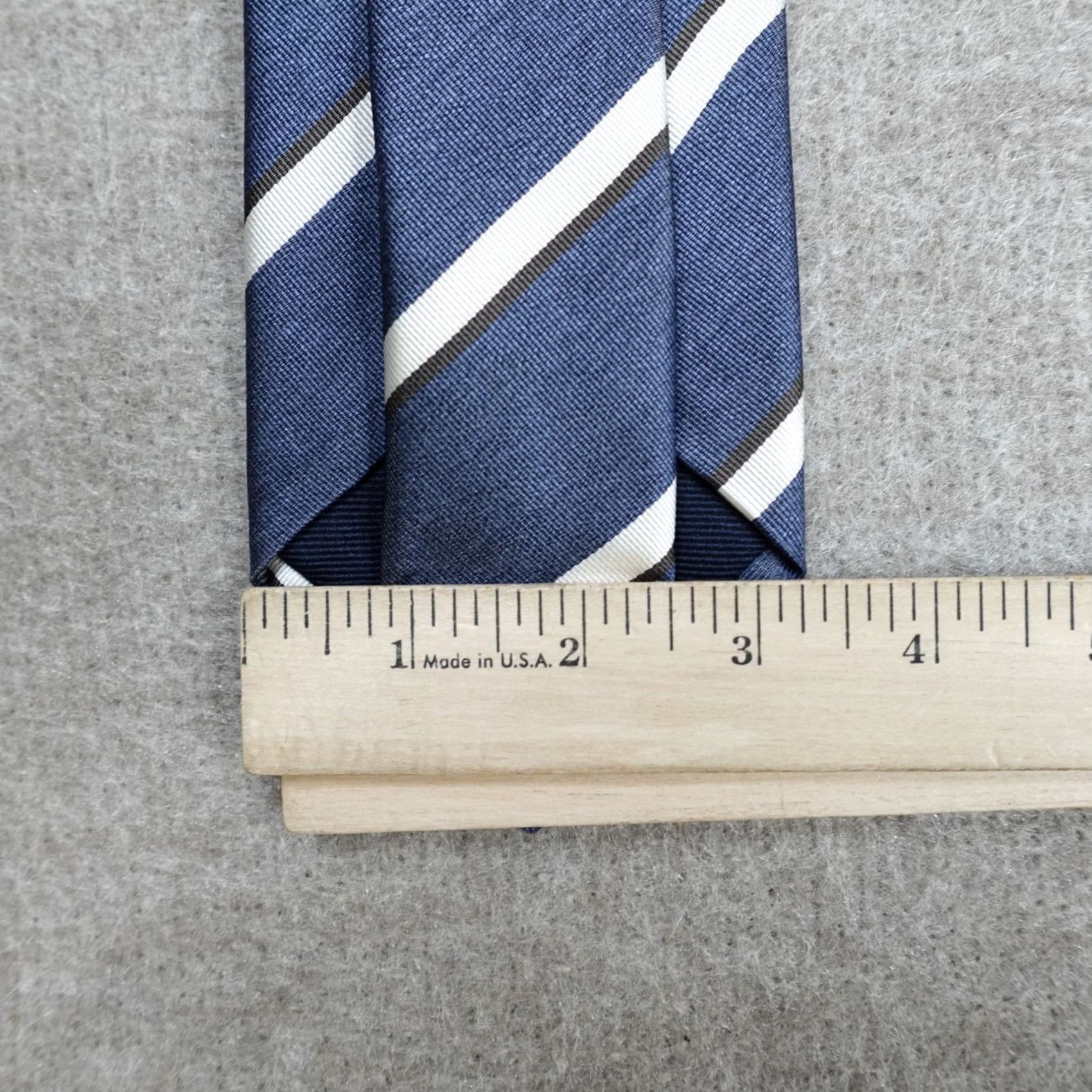 Corneliani Corneliani Tie Blue Striped Repp Silk Made in Italy Men Classic 57-60 Adjustable Handmade Silk Tie Mens Size ONE SIZE - 4 Thumbnail