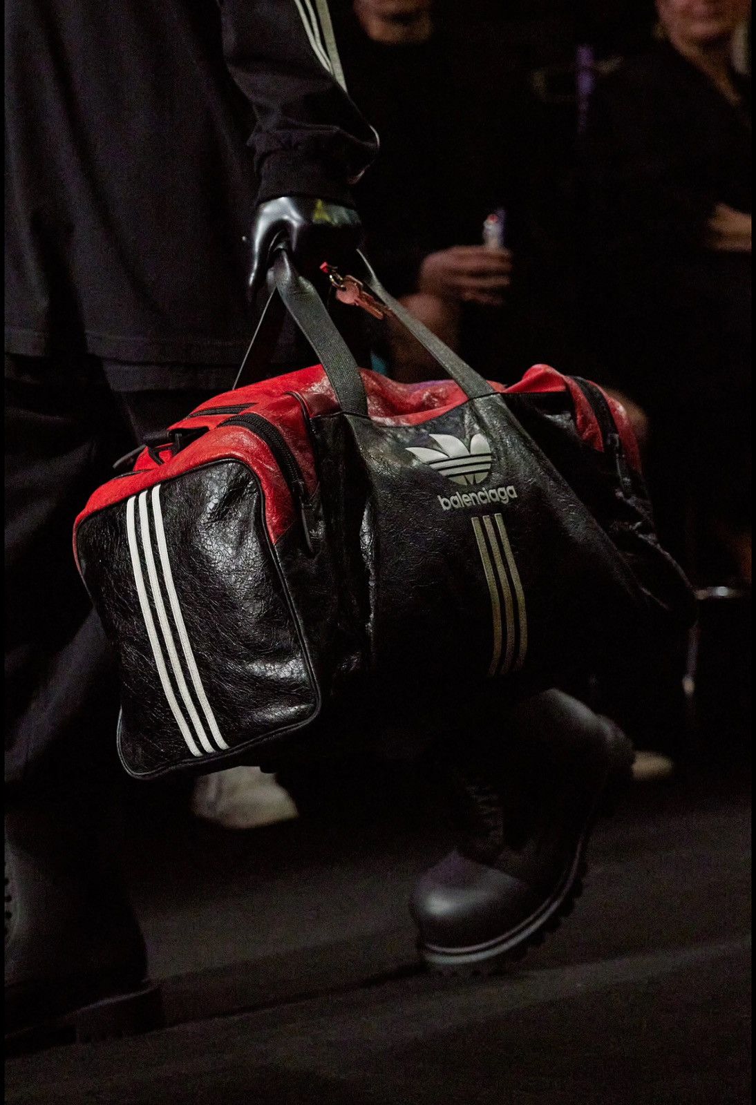Balenciaga Balenciaga x Adidas Full Leather Red Black Duffle Bag Size ONE SIZE - 1 Thumbnail