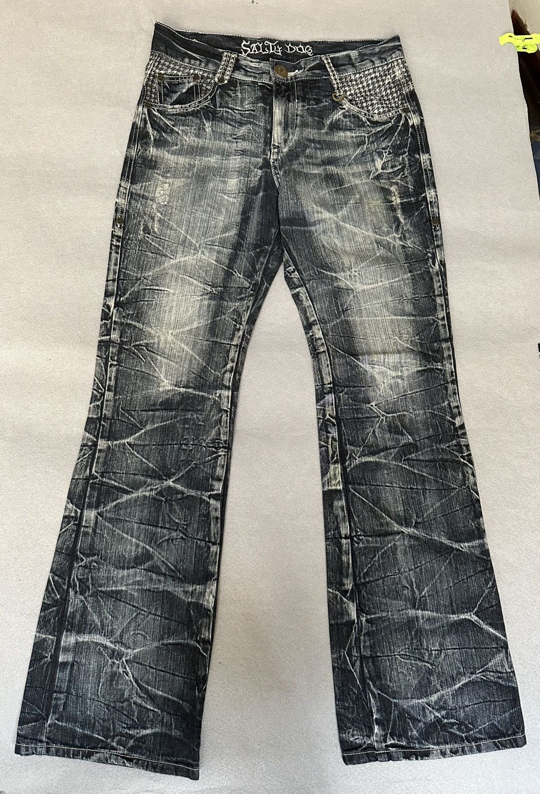 Japanese Brand FLARE Salty Dog Claw Mark Design Denim Size US 32 / EU 48 - 1 Thumbnail