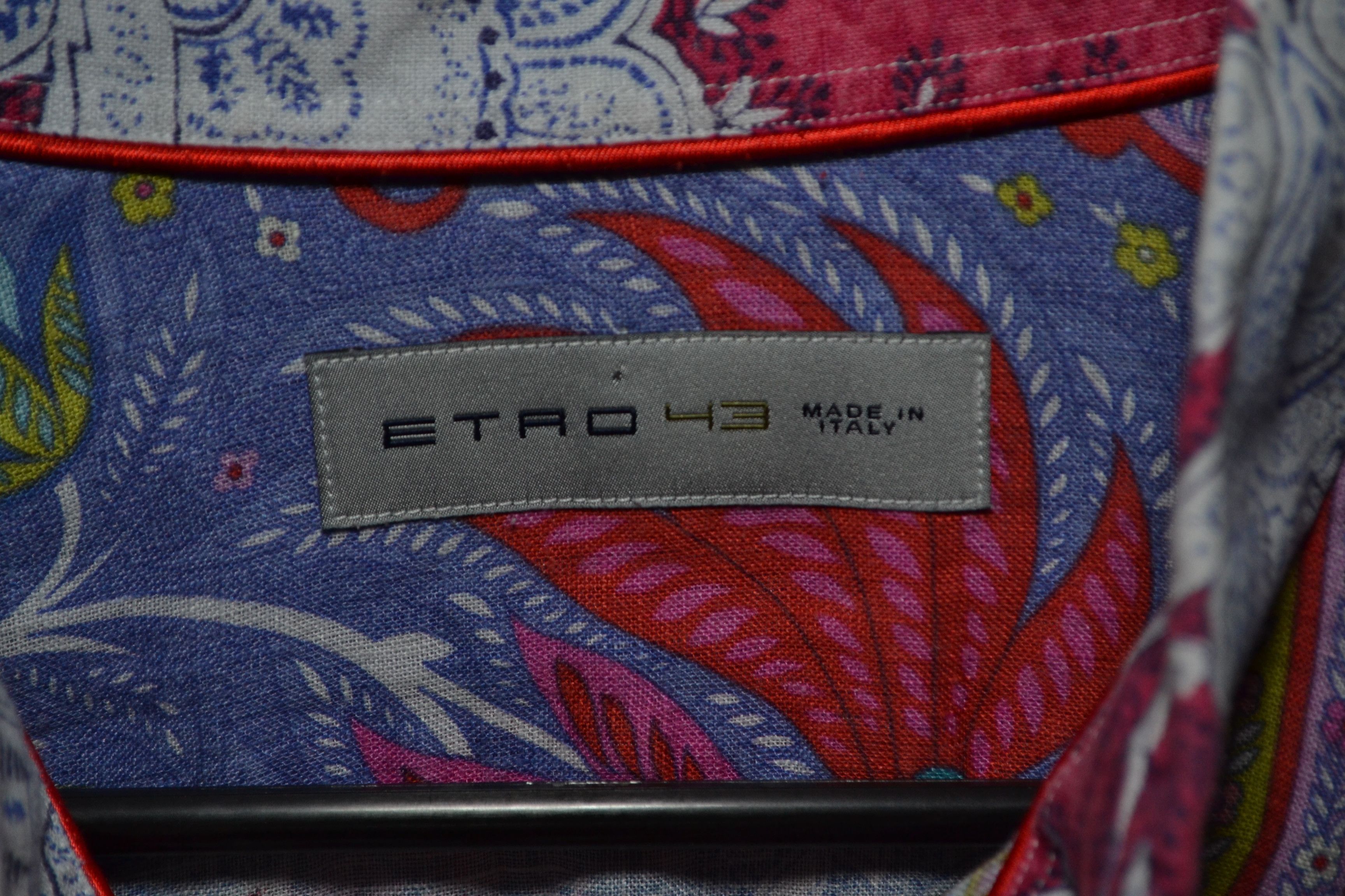 Etro Etro Linen Paisley Shirt Mythological Animal Print 43 L XL Size US L / EU 52-54 / 3 - 4 Thumbnail