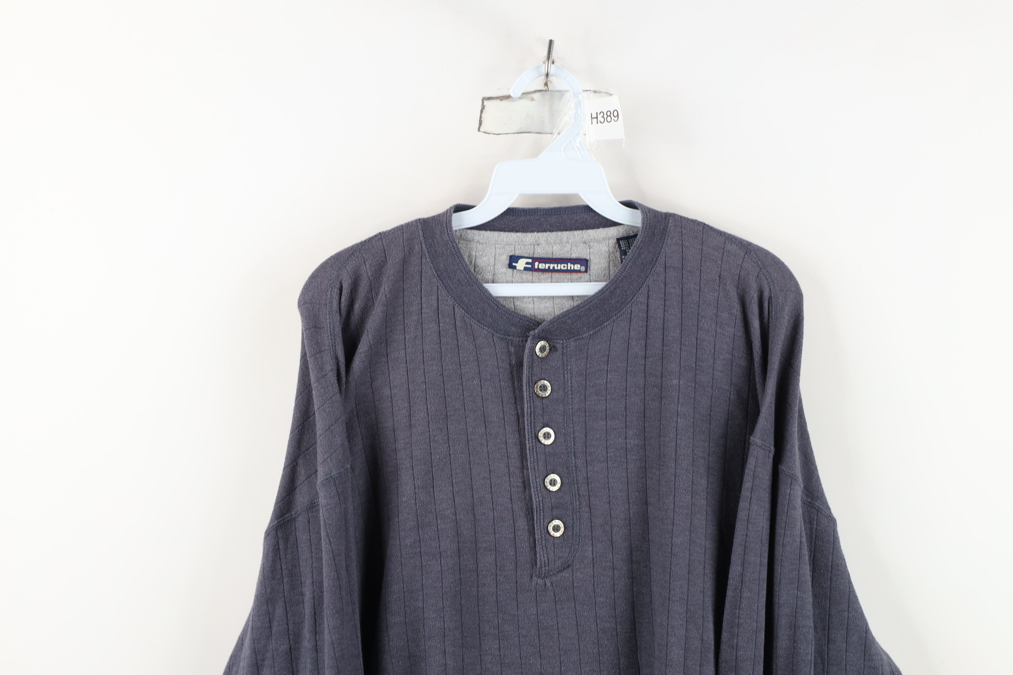 Vintage Vintage 90s Streetwear Knit Long Sleeve Henley T-Shirt Size US L / EU 52-54 / 3 - 2 Thumbnail