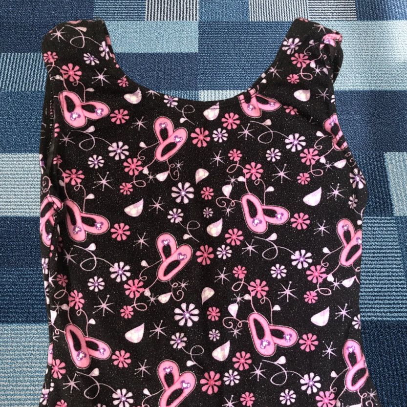Vintage Girls Moret Dance Unitard Black Pink Sparkles Floral Ballet Slippers Size S 6/7 Womens Girls Size ONE SIZE - 1 Thumbnail