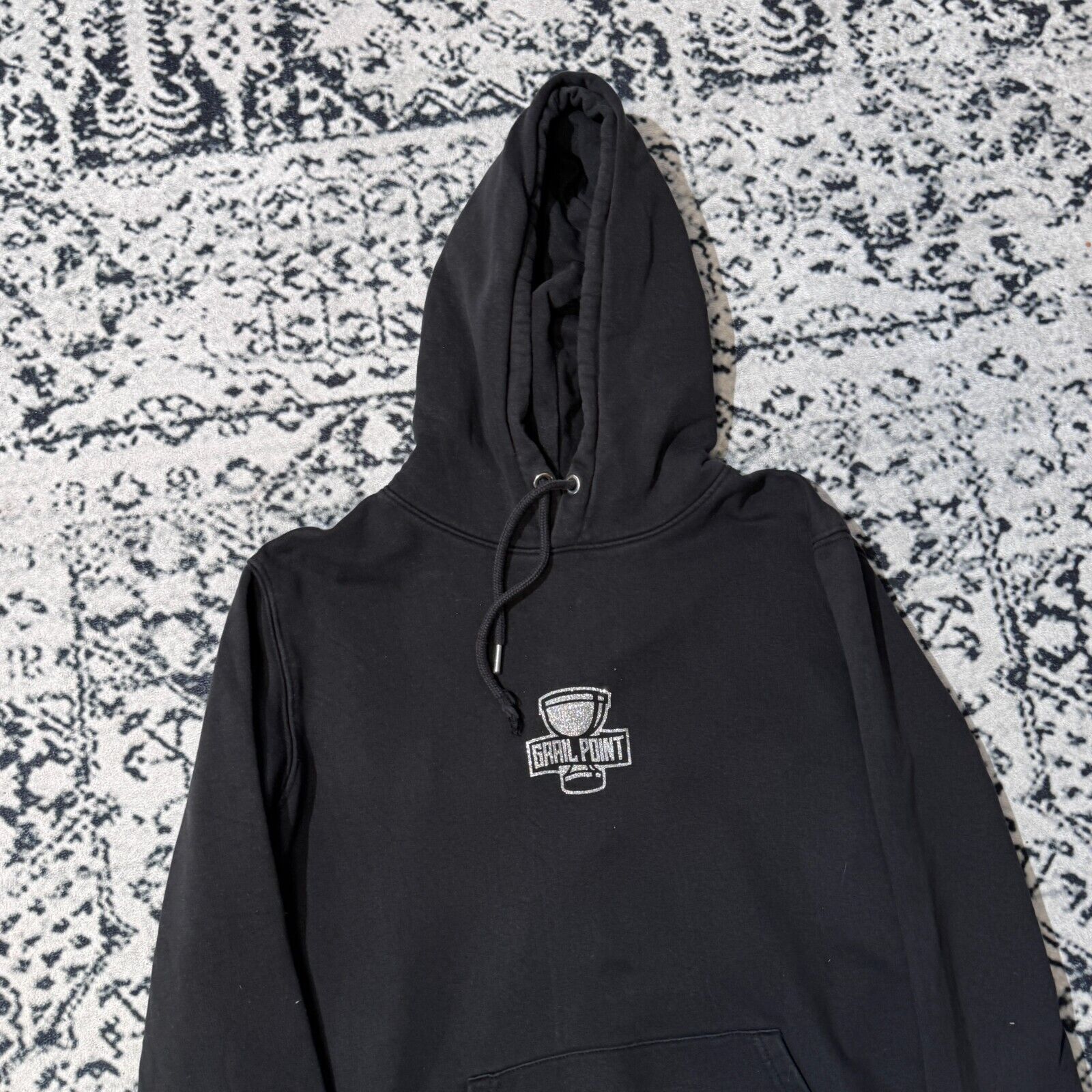 Vintage Vintage Grail Point Black Cotton Hoodie Size M Skull Y2K 90s Size US M / EU 48-50 / 2 - 4 Thumbnail