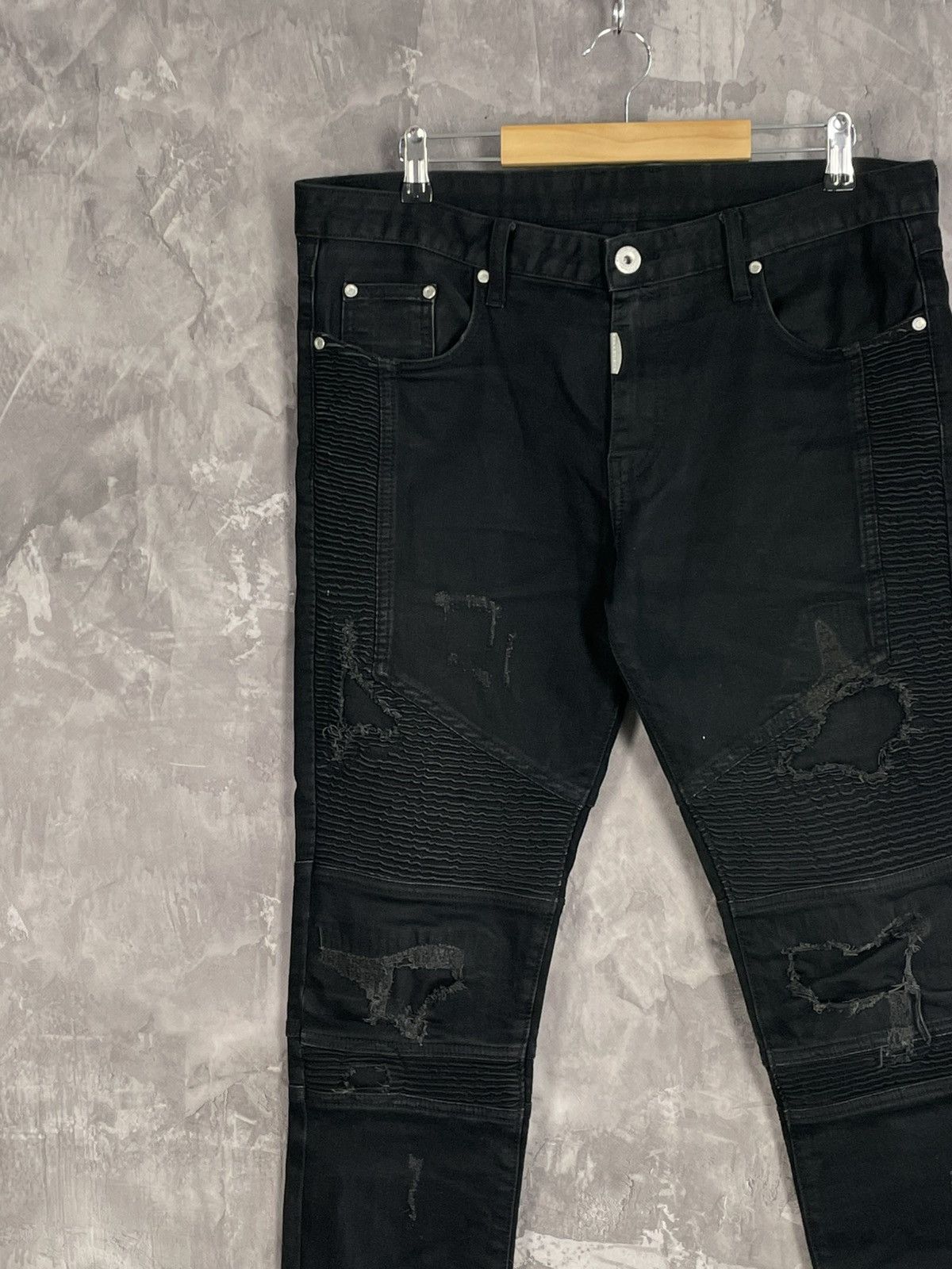 Represent Clo. Represent Men’s Biker Denim Jeans Distressed Chicago Size US 34 / EU 50 - 4 Thumbnail