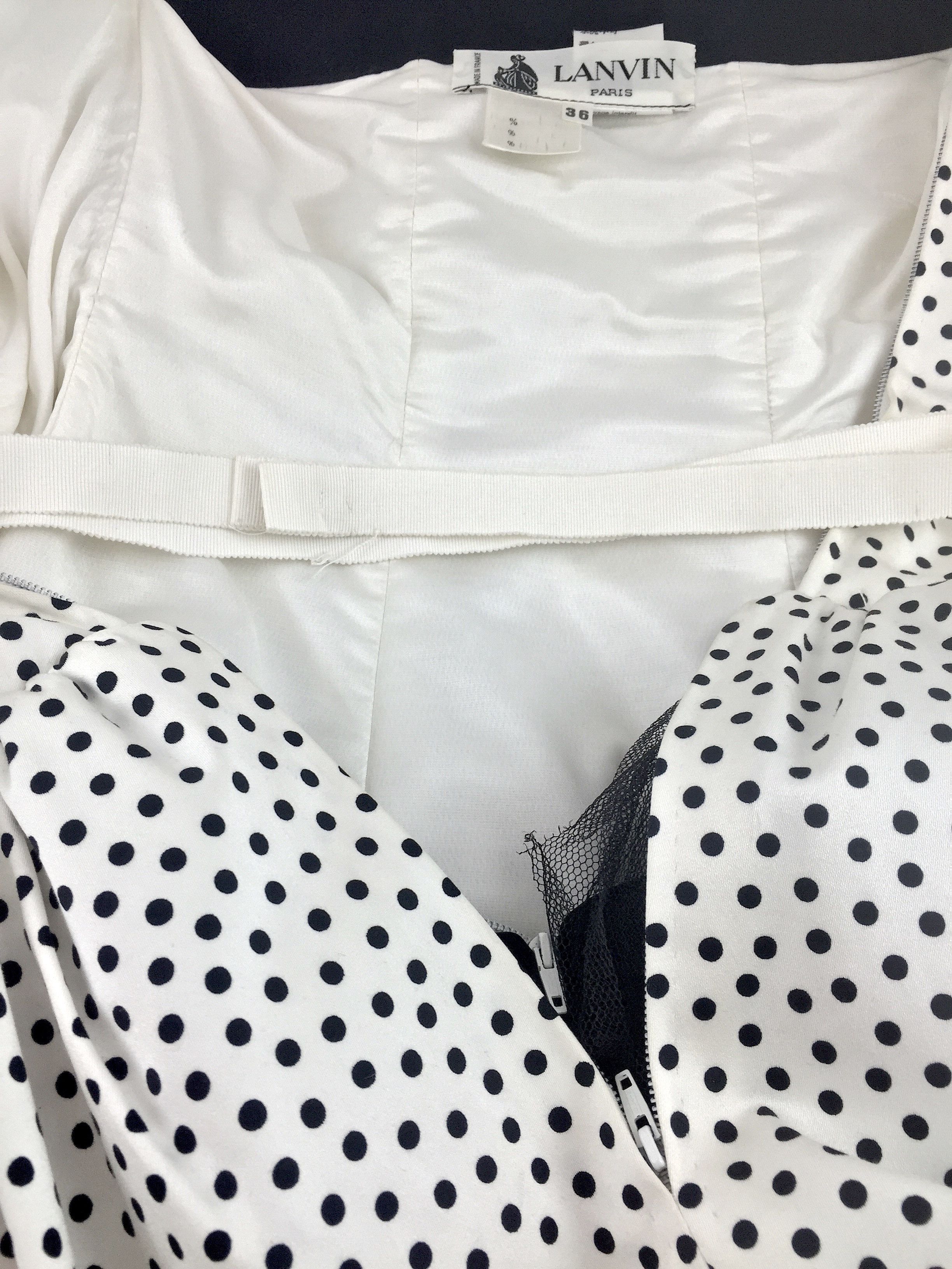 Lanvin Vintage Lanvin Cocktail Dress w/Polka Dots, IT 36 Size XS / US 0-2 / IT 36-38 - 8 Thumbnail