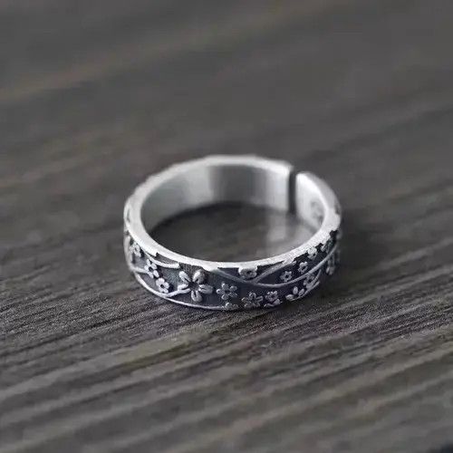 Japanese Brand S925 silver adjustable plum ring Size ONE SIZE - 2 Thumbnail