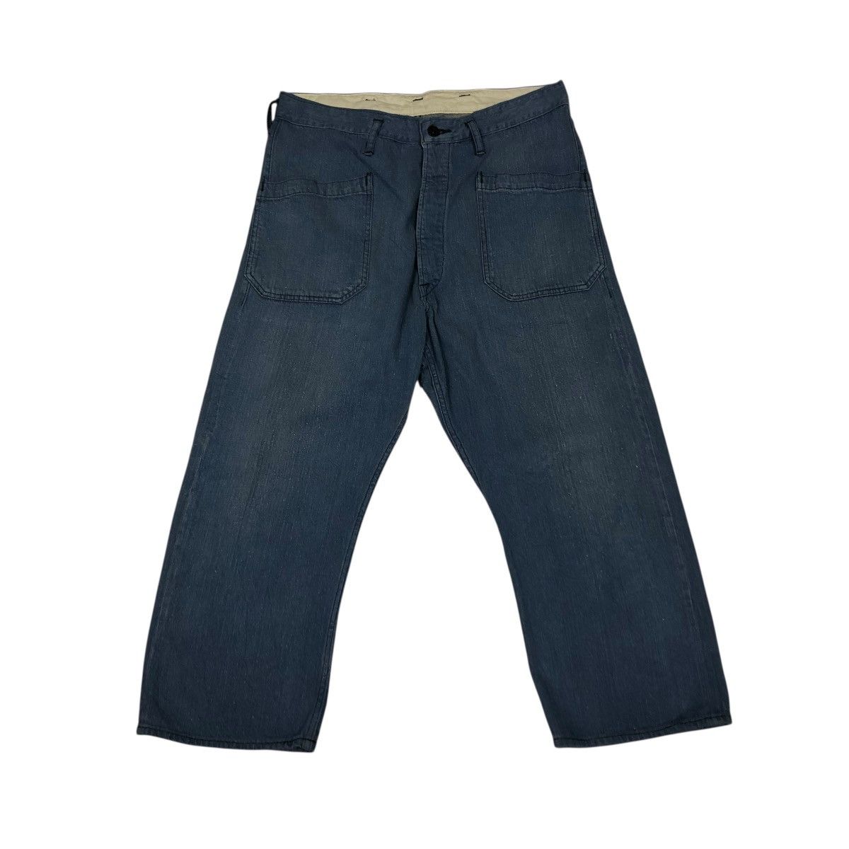 Japanese Brand 🔥VINTAGE CANTON OVERALLS PANTS INDIGO UNION MADE Size US 34 / EU 50 - 1 Thumbnail