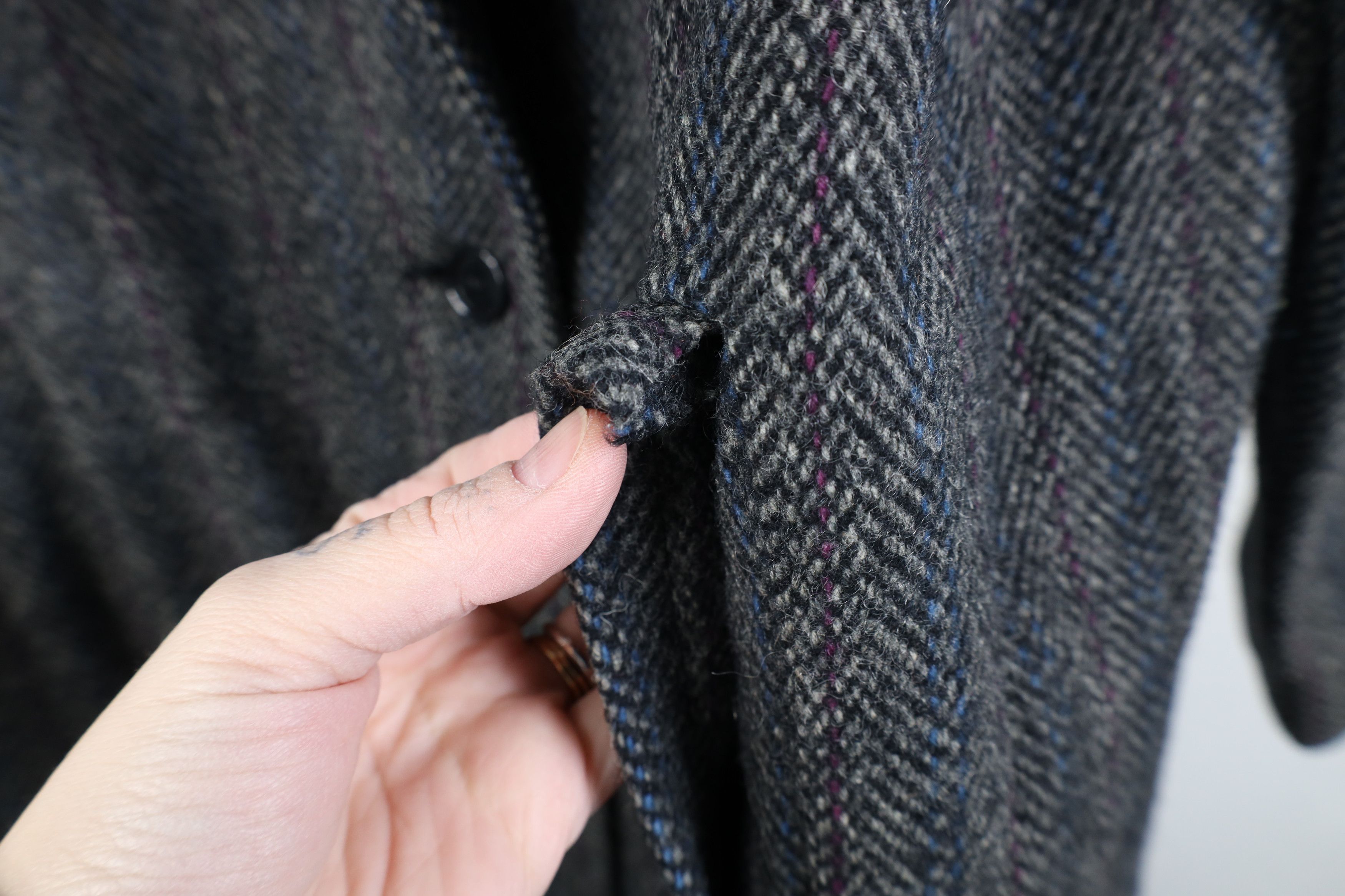 Vintage Vintage 70s Streetwear Wool Tweed Herringbone Overcoat USA Size L / US 10 / IT 46 - 7 Thumbnail