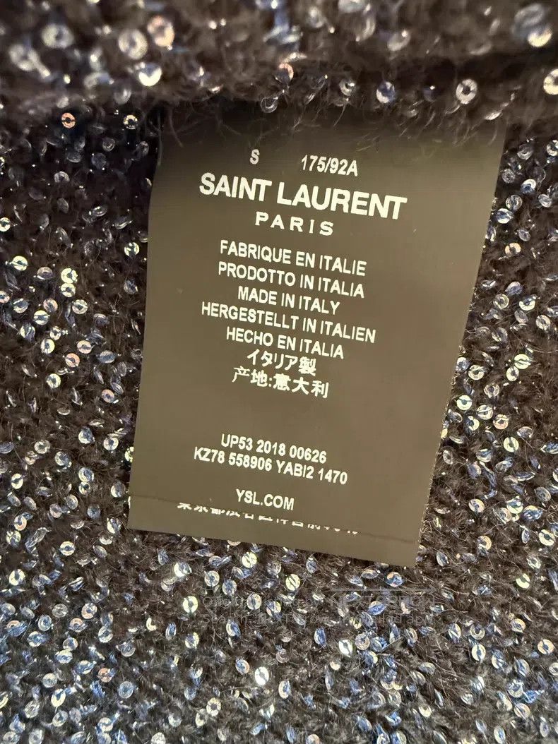Saint Laurent Paris Saint Laurent Paris Blue Scale Knit Open Cardigan Size US S / EU 44-46 / 1 - 4 Thumbnail