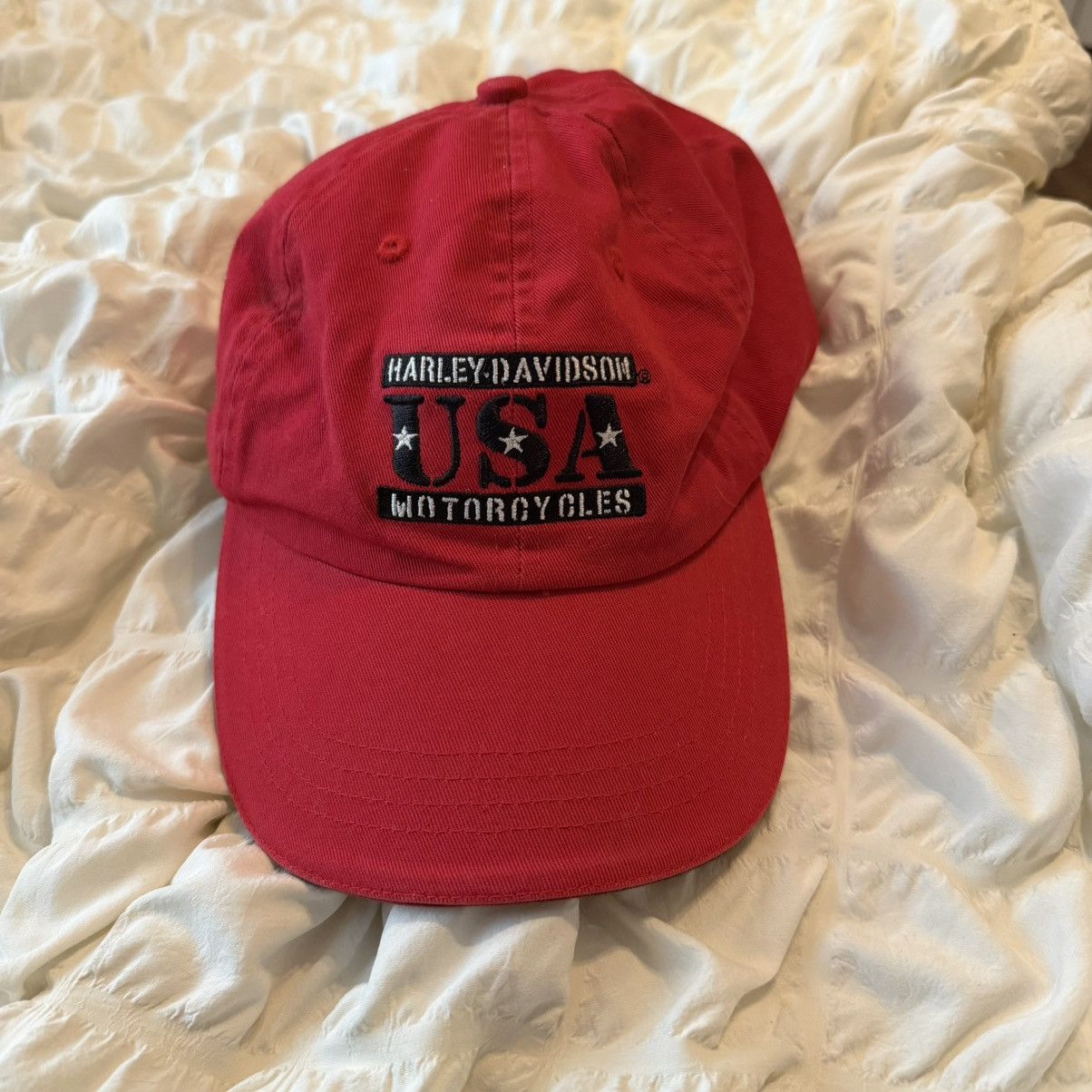 Harley Davidson Vintage Harley Davidson Red Baseball Cap Hat Adult Size Size ONE SIZE - 1 Thumbnail
