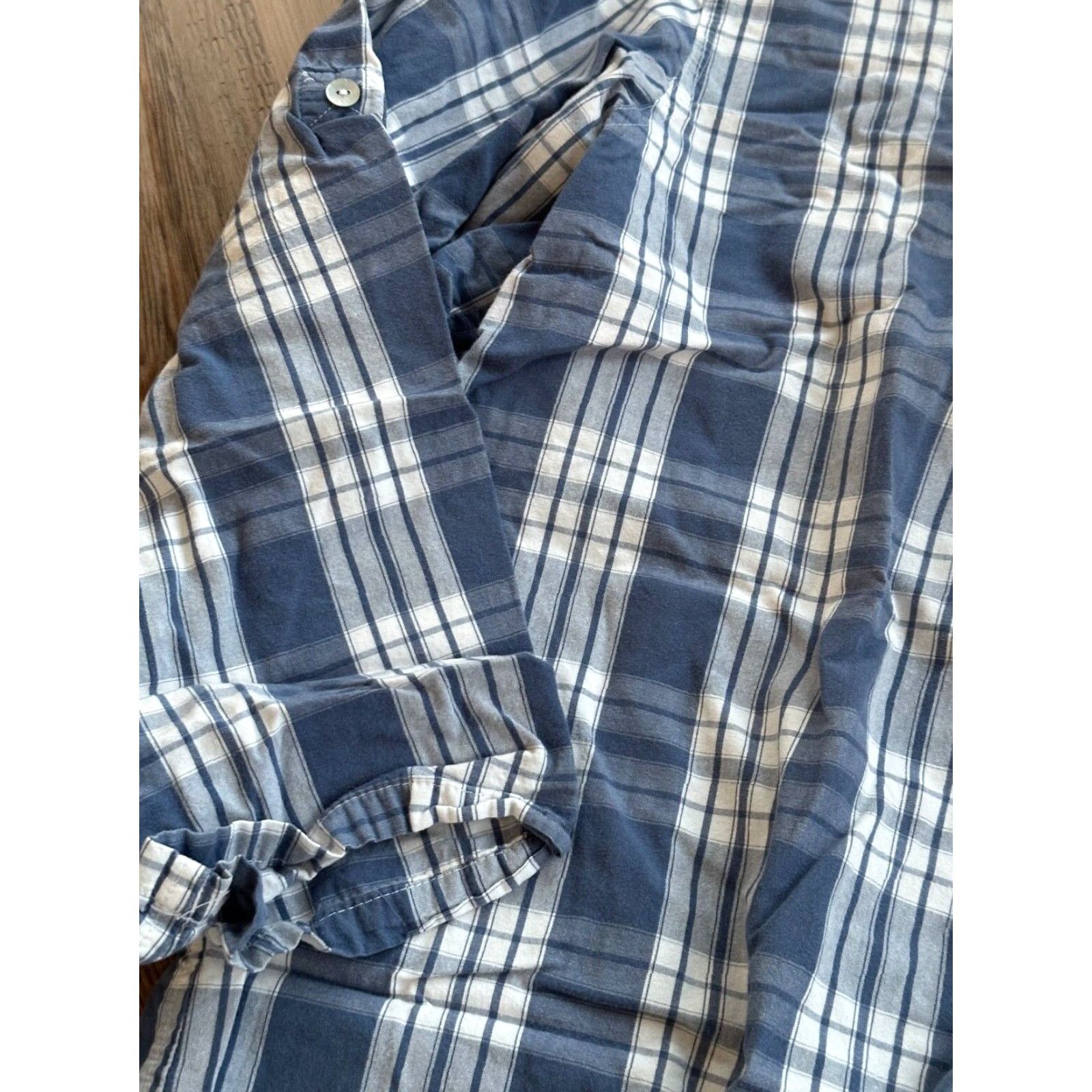 Faded Glory Faded Glory Women's Plaid Sleep Shirt Long Sleeve Nightshirt 100% Cotton Size XL Blue Size XL / US 12-14 / IT 48-50 - 2 Thumbnail