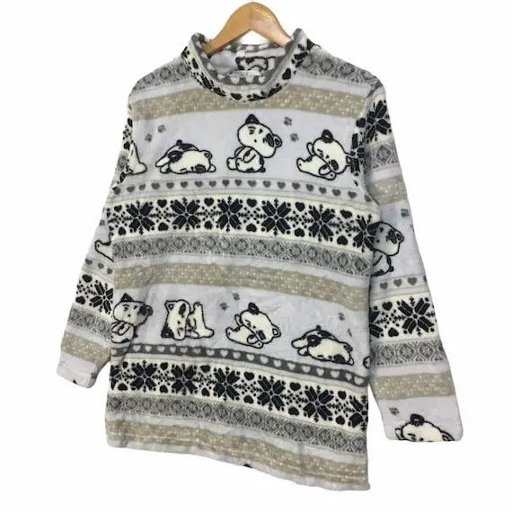 Anime DARE NYAN 1999 Garconne DAN Cartoon Fleece Sweater Size L / US 10 / IT 46 - 2 Thumbnail