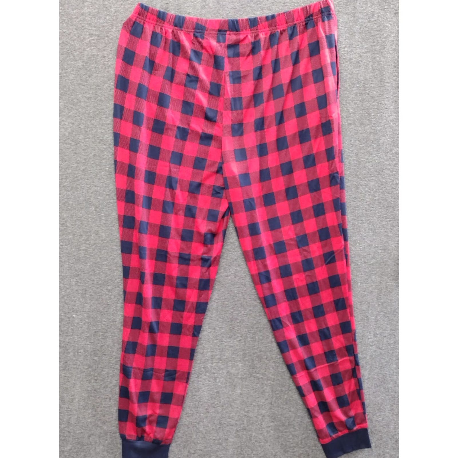 Vintage Dearfoams Men's Pajama Pants XL Red Plaid Flannel Lounge Pants with Pockets Size US 36 / EU 52 - 2 Thumbnail