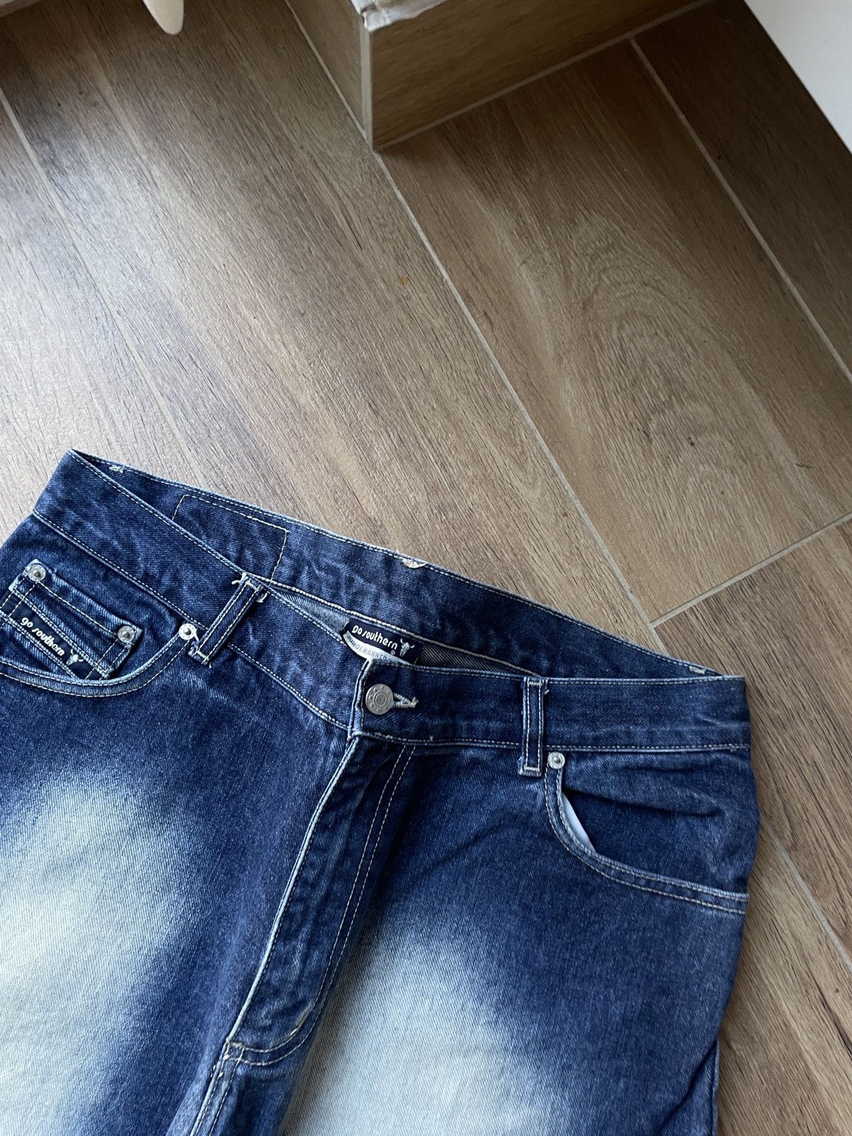 Vintage Vintage Flared Jeans Faded Avant Garde Mud Washed Japanese Size US 34 / EU 50 - 8 Thumbnail