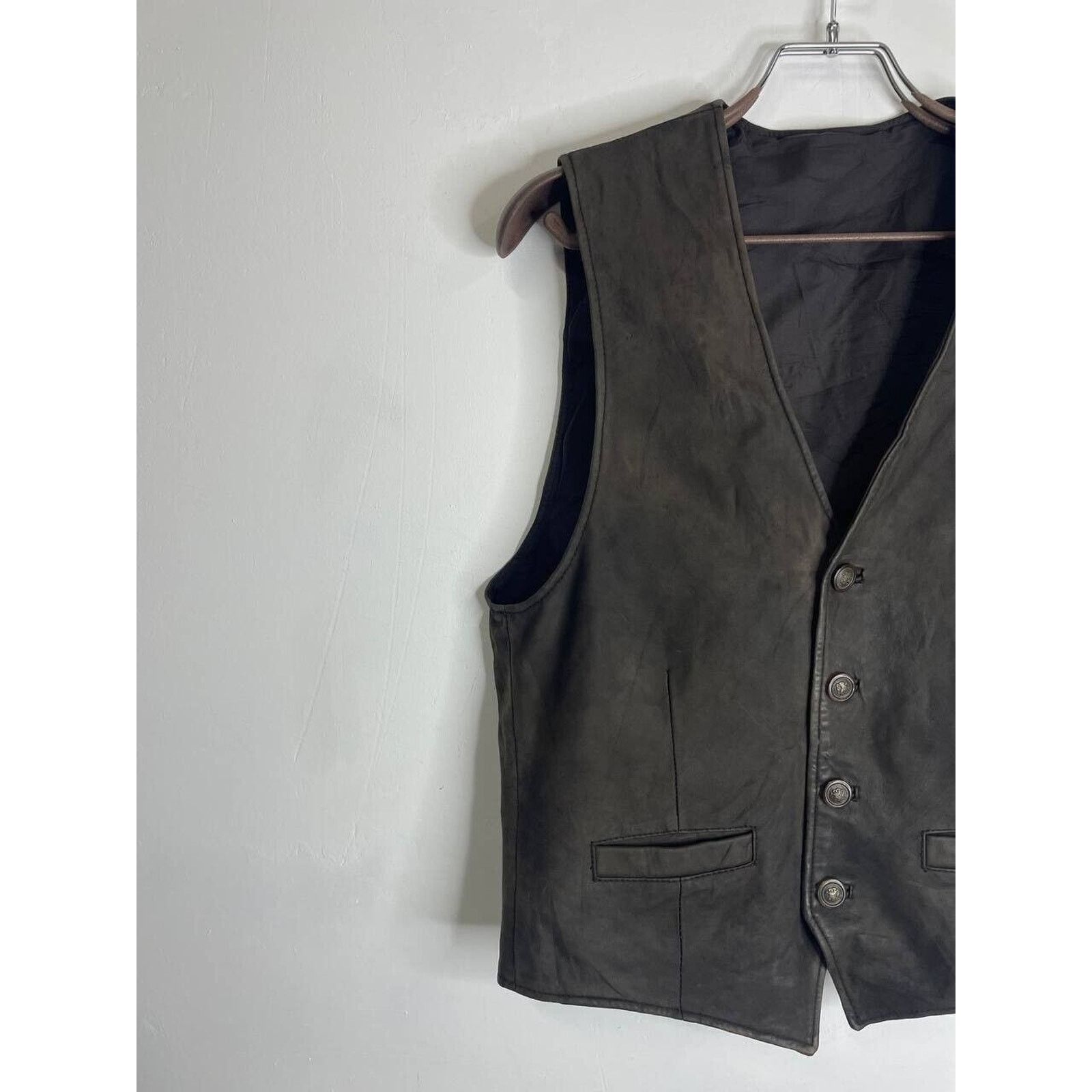Vintage Vintage Black Leather Vest with Large Pockets Size M Size M / US 6-8 / IT 42-44 - 2 Thumbnail