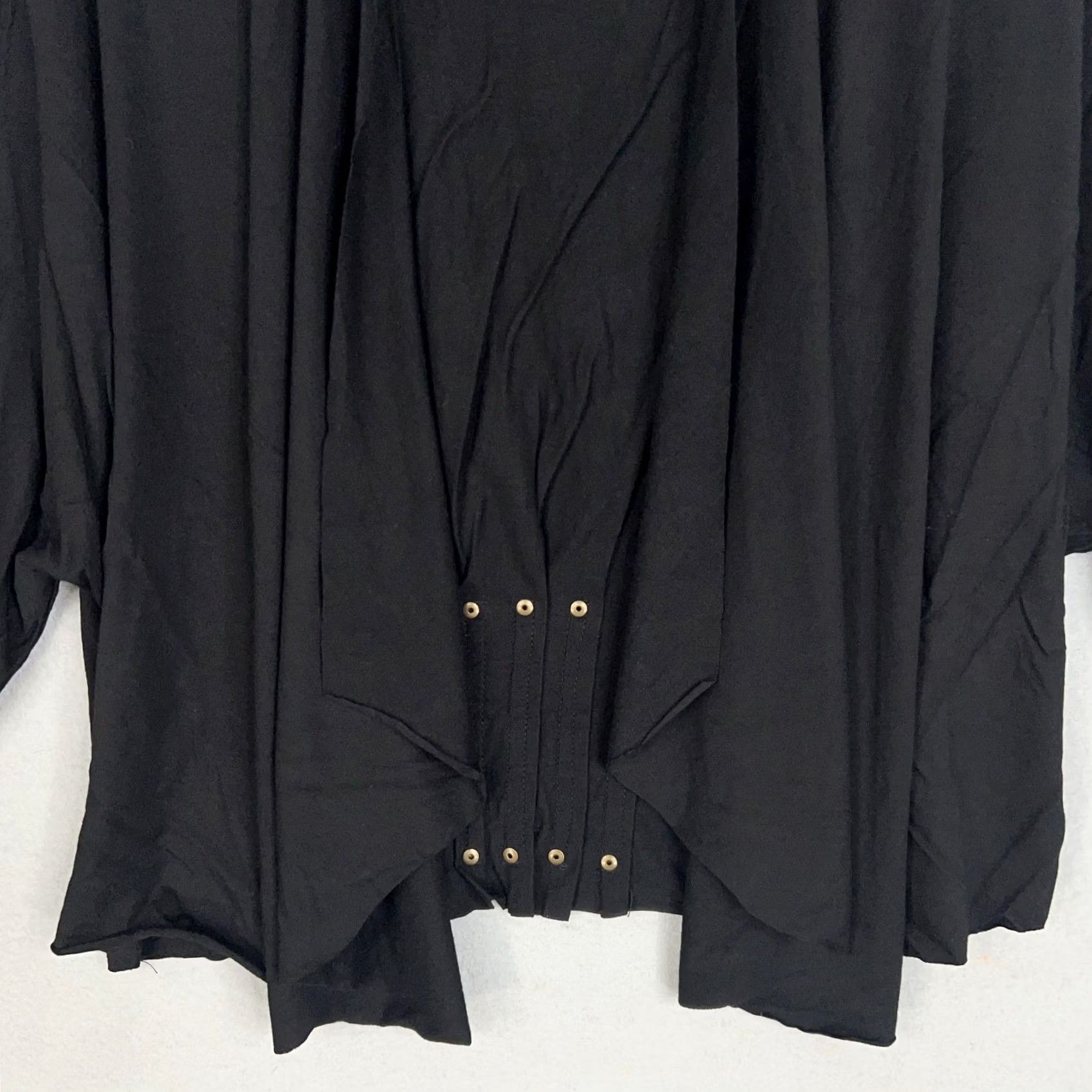Vintage Testimony Los Angeles Cardigan Womens Small Black Drape Open Studded Jacket Y2K Size S / US 4 / IT 40 - 3 Thumbnail