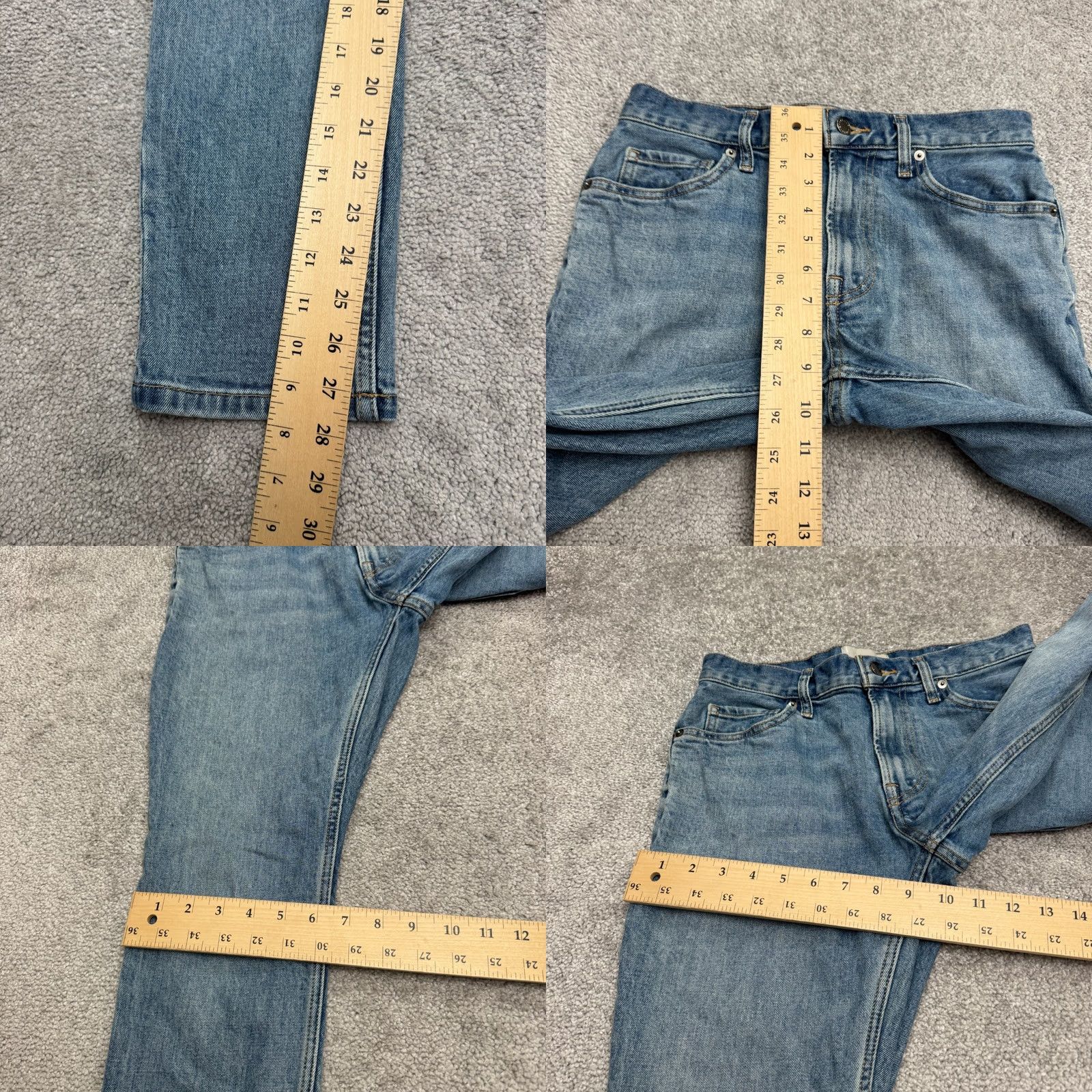 Everlane Everlane The Slim Fit Jean Denim Blue 28x28 Medium Wash Womens Straight Jeans 5-Pocket Stretch Size 28" / US 6 / IT 42 - 9 Thumbnail