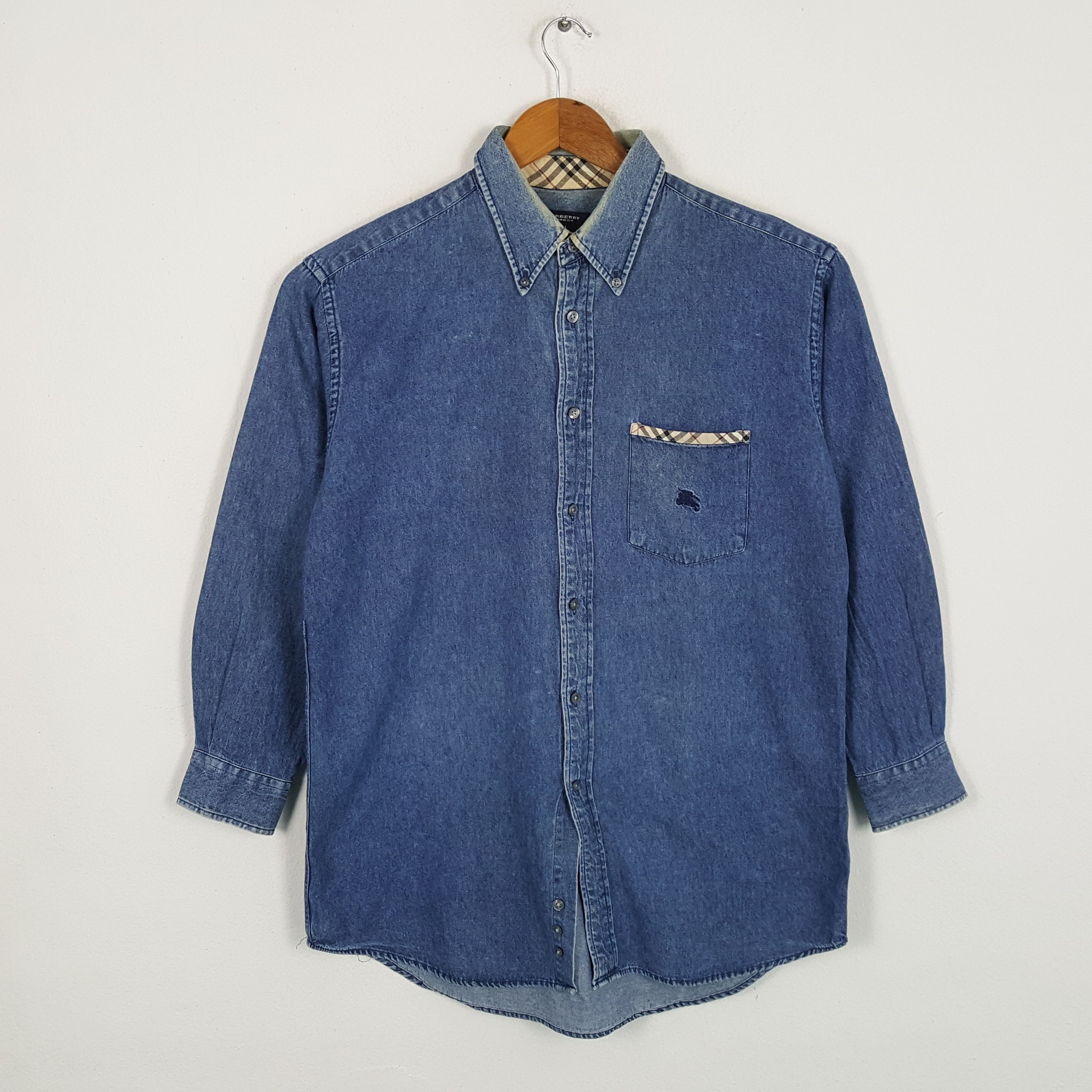 Burberry × Vintage Vintage BURBERRY LONDON Fashion Style Denim Shirts Size US M / EU 48-50 / 2 - 1 Thumbnail