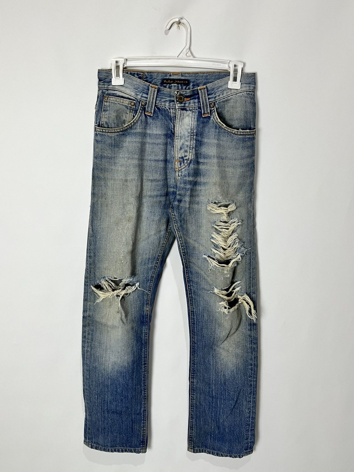 Nudie Jeans crazy distressed jeans by nudie Size US 28 / EU 44 - 4 Thumbnail