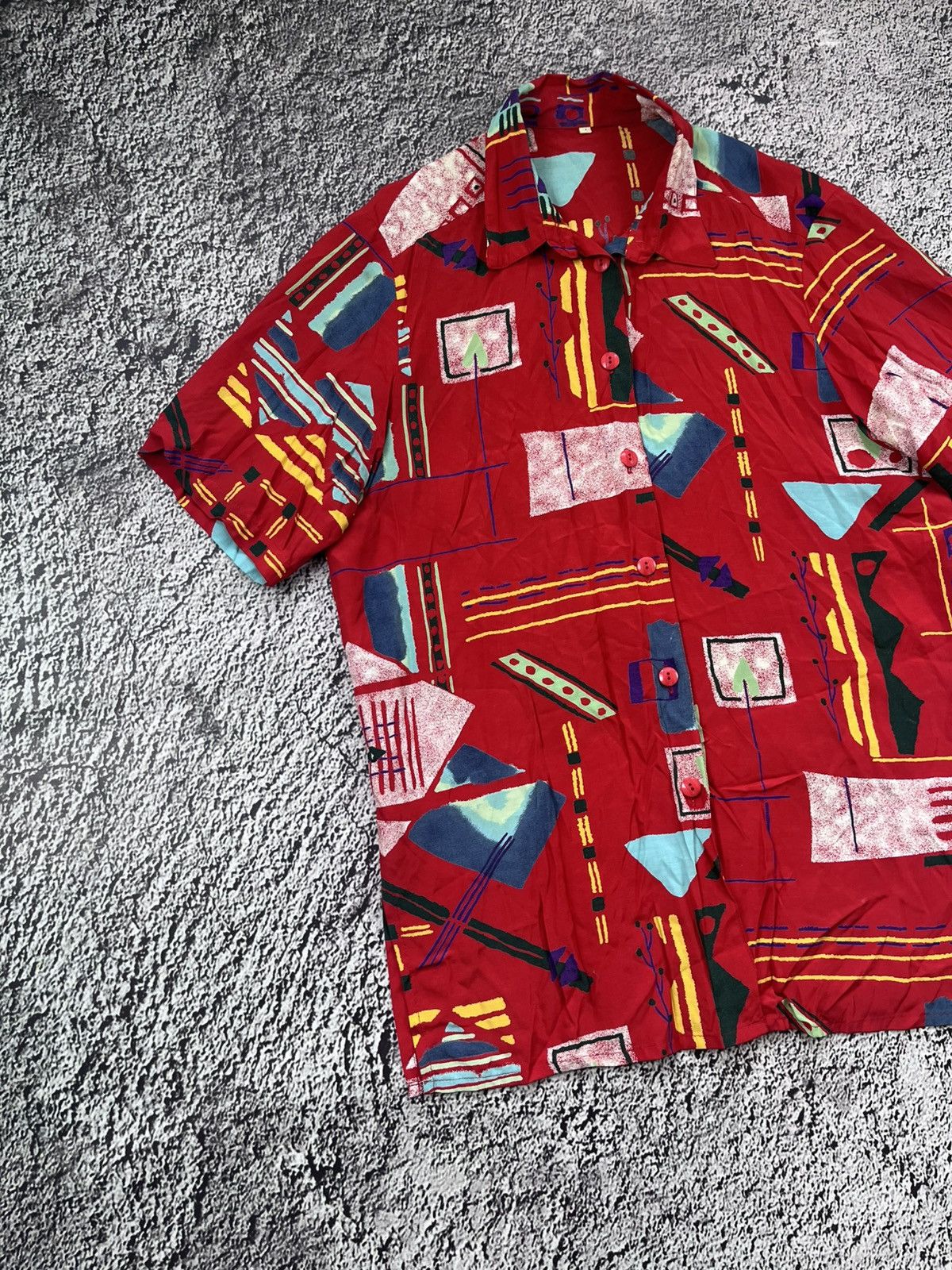 Vintage Vintage 80s Abstract Print Hawaiian Shirt like Dior Kapital Size US M / EU 48-50 / 2 - 3 Thumbnail