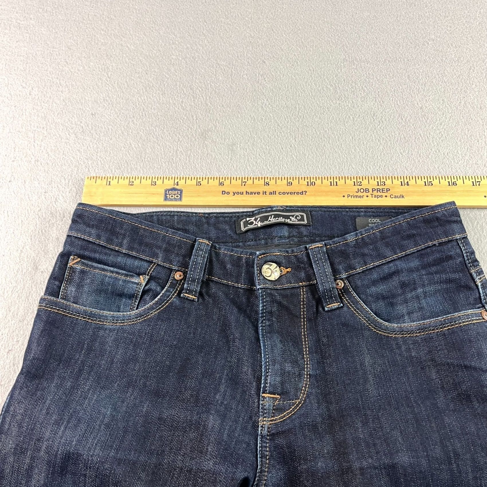 Vintage VINTAGE 34 Heritage Jeans Mens Regular Denim Blue 30x32 33 Inseam Tapered Dark Wash (Pattern: Solid) - Size US 30 / EU 46 - 6 Thumbnail