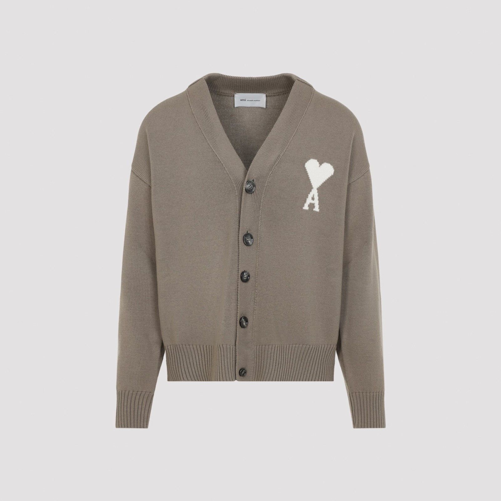 AMI Midnight de Coeur Taupe Cardigan New & Authentic (Men's