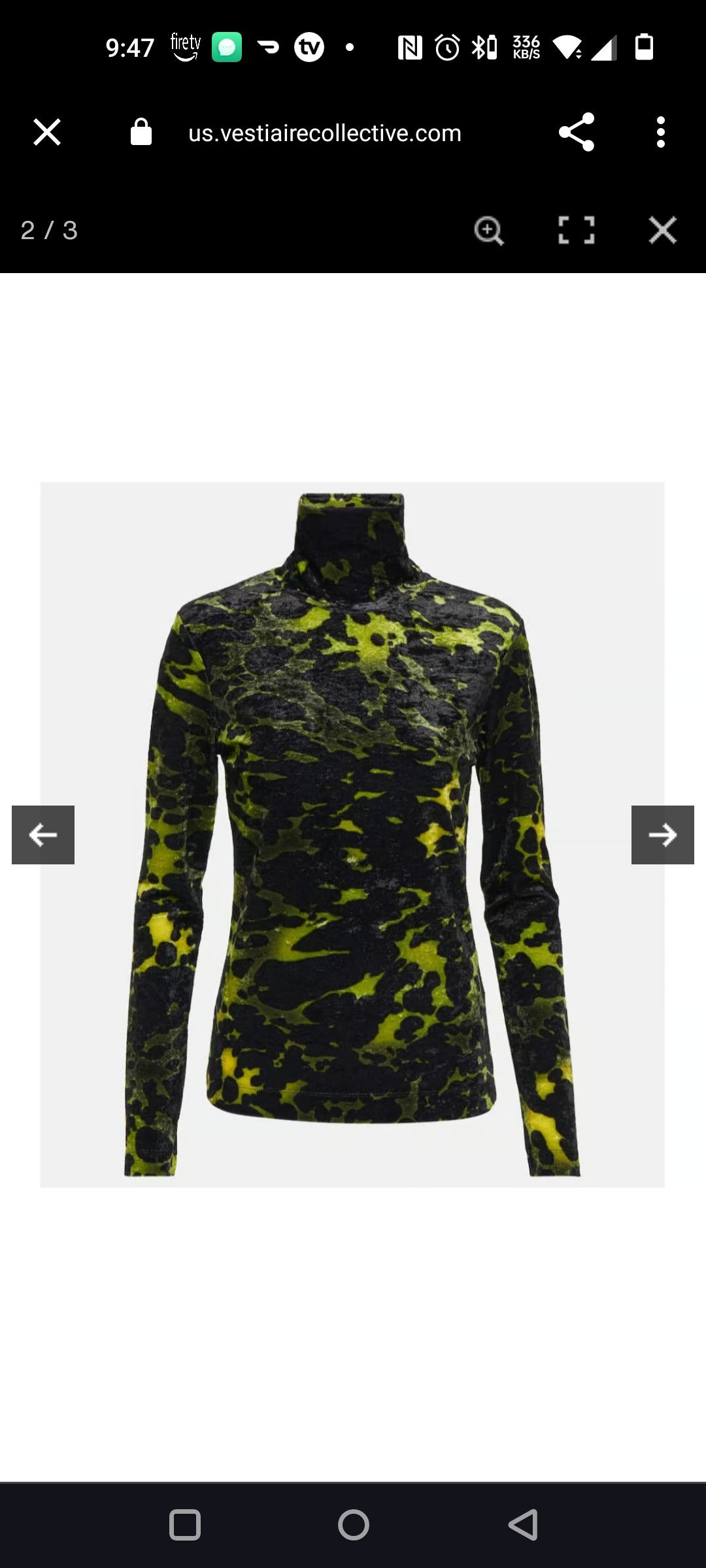 image of Dries Van Noten Tortoiseshell Blouse in Black/Green, Women's (Size Medium)