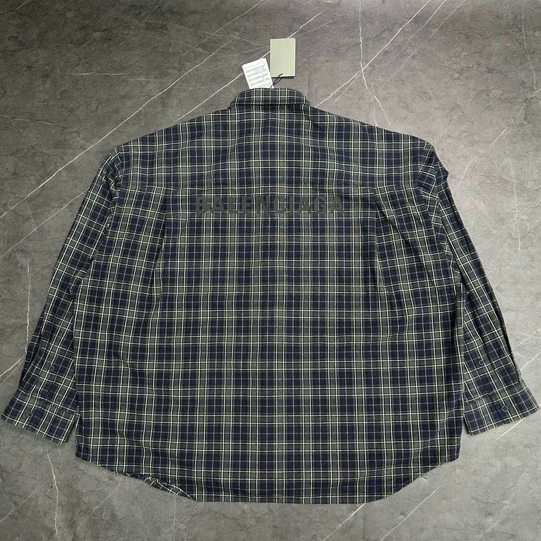 Balenciaga Balenciaga size 1 Embroidered logo silhouette check shirt a Size US XS / EU 42 / 0 - 2 Thumbnail