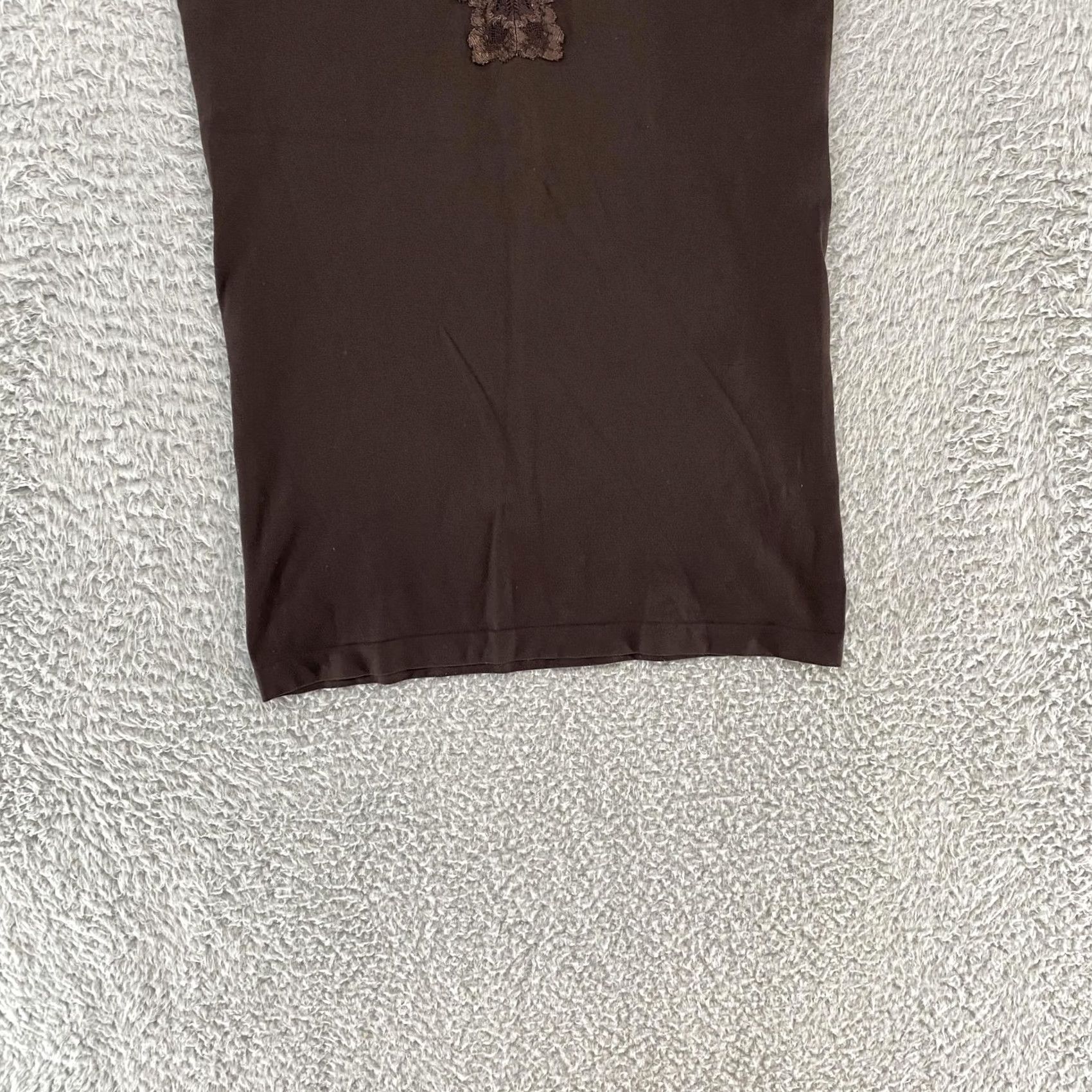Banana Republic VINTAGE Banana Republic Tank Womens Medium Brown Y2K Lace Trim Camisole Fairy Grunge Size ONE SIZE - 3 Thumbnail