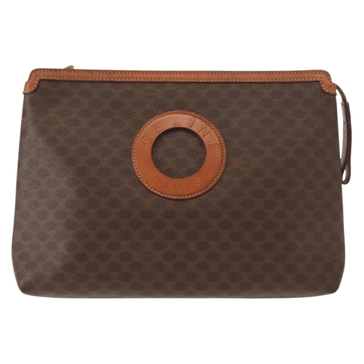Celine Celine Circle Logo Macadam Pouch Canvas and Leather Size ONE SIZE - 1 Thumbnail